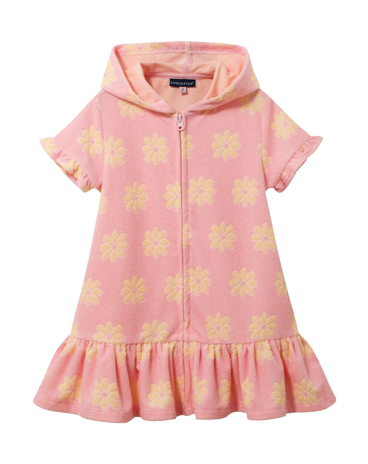 Girls' 2T-5 Hooded Cover Up One-Piece Swimsuit