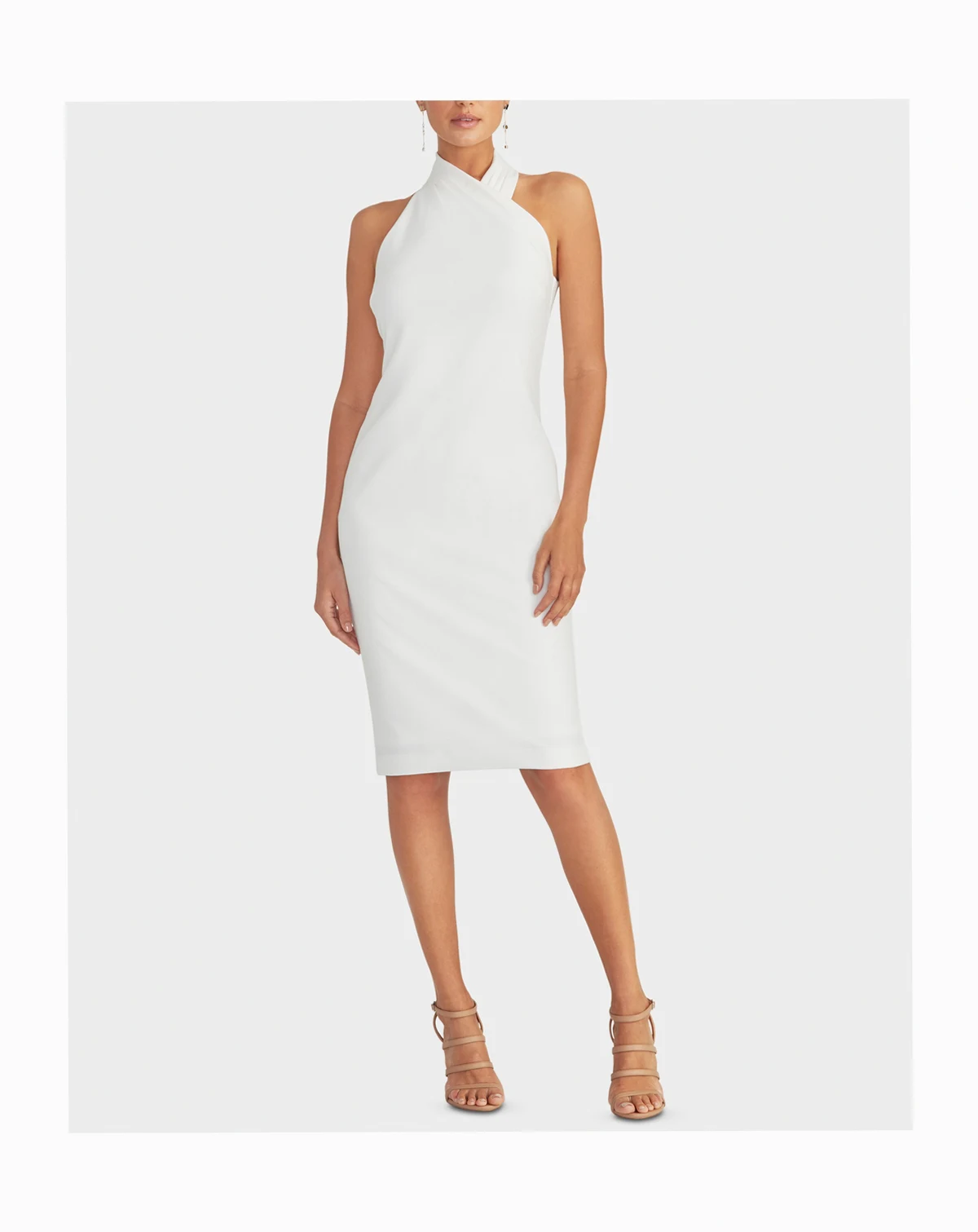 Sleeveless Halter Sheath Dress