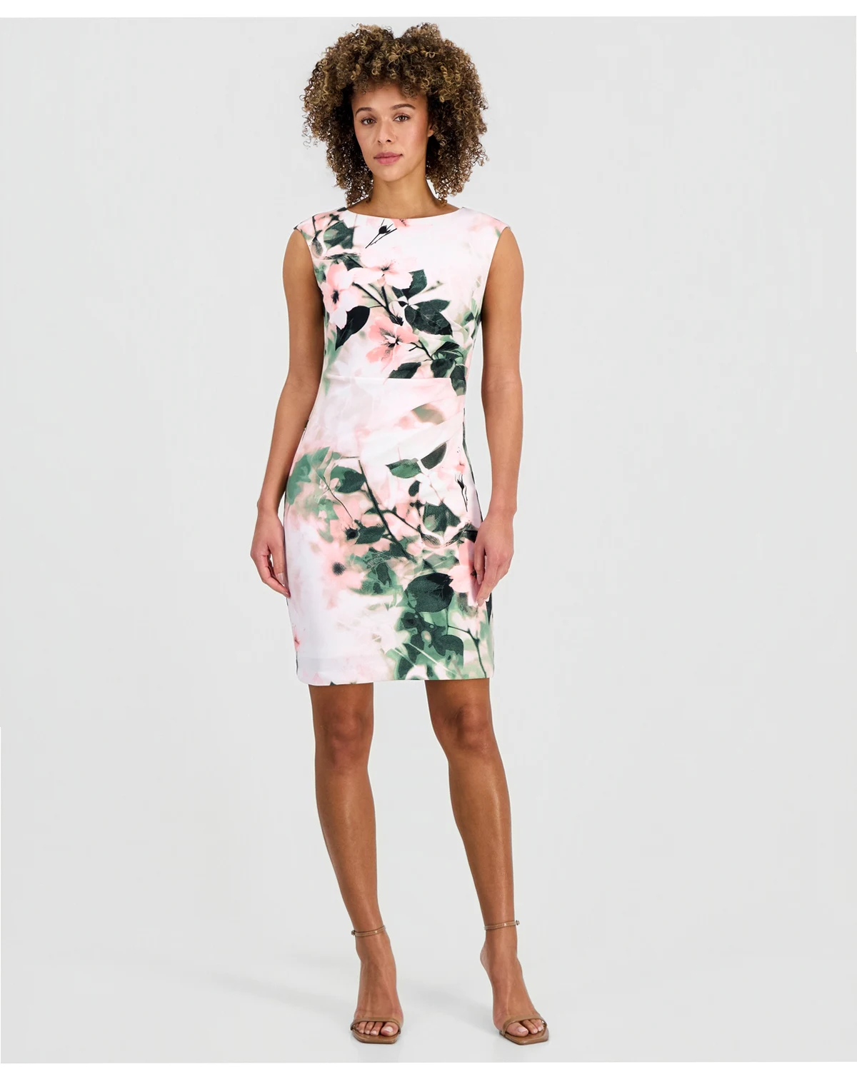 Women's Printed Boat Neck Sheath Dress, Regular & Petite