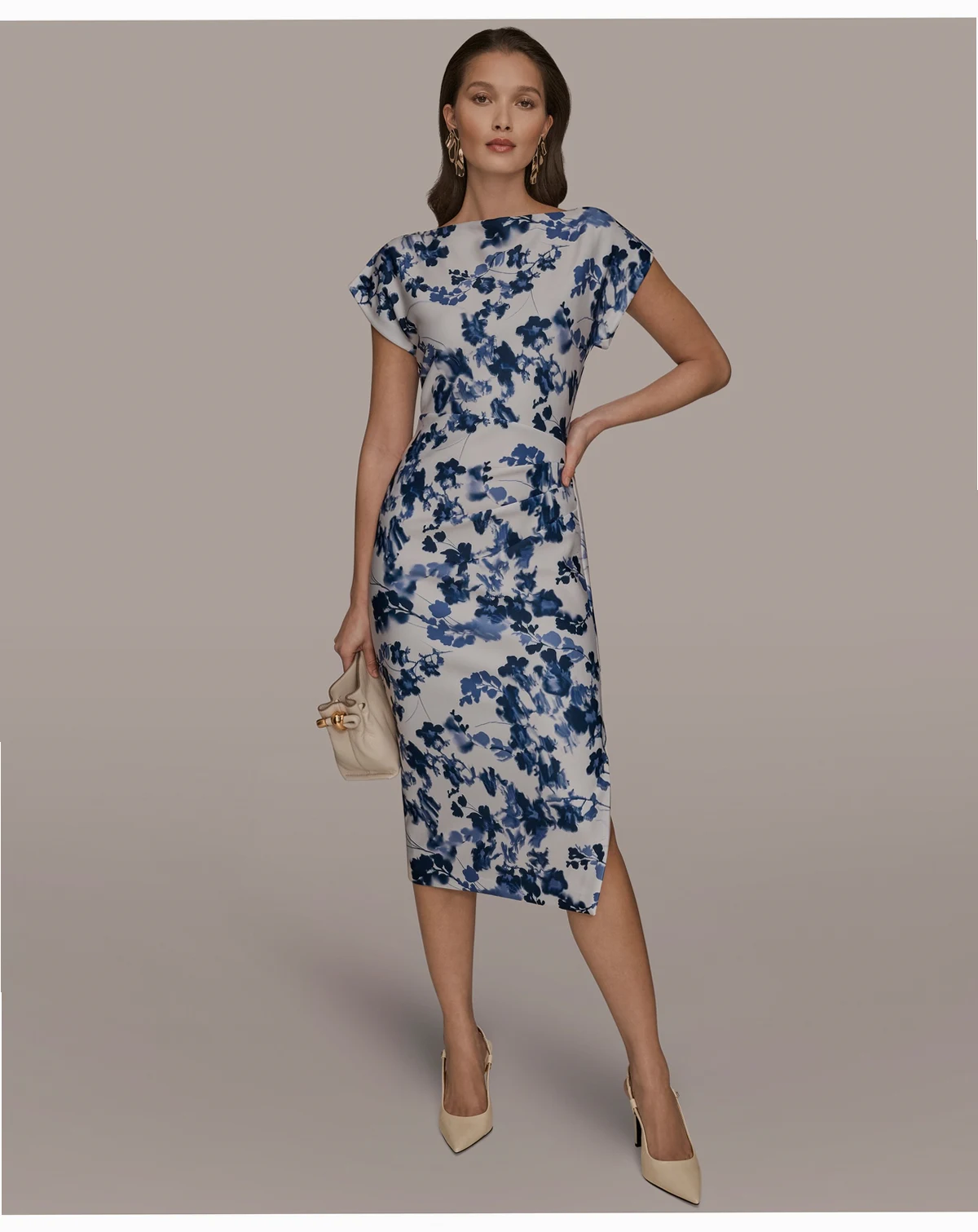 Women's Boat Neck Midi Dress
