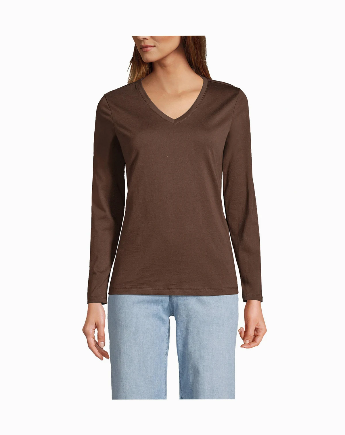 Women's Supima Cotton Long Sleeve V-Neck T-Shirt