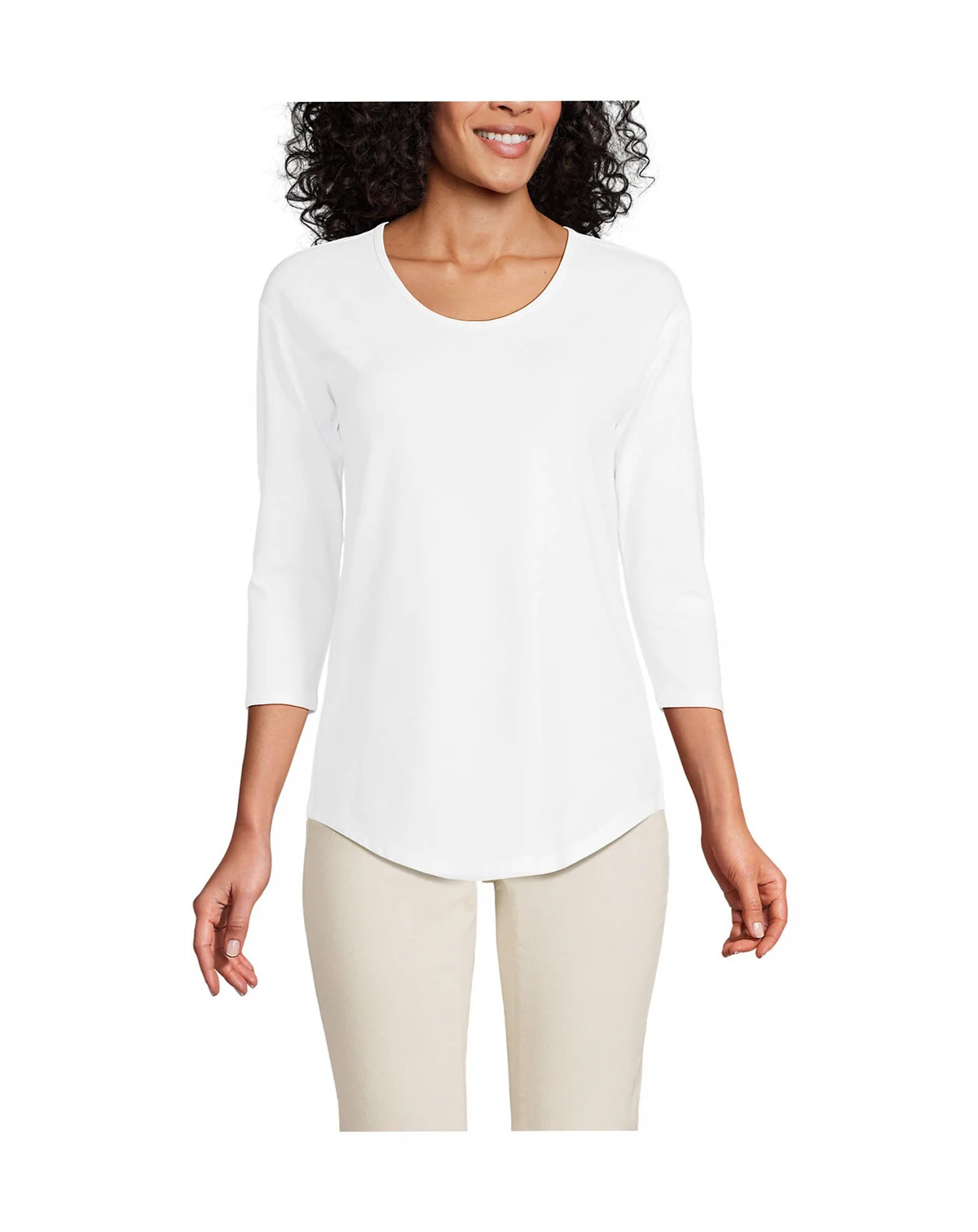 Women's 3/4 Sleeve Lightweight Jersey Shirttail Tee