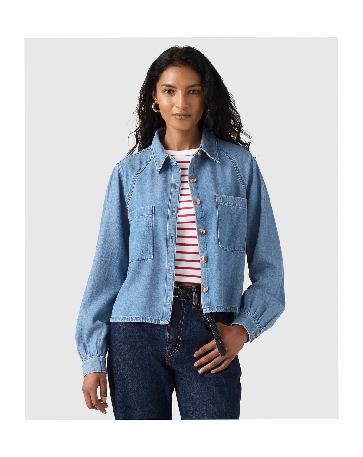 Women's Long-Sleeve Utility Crop Top