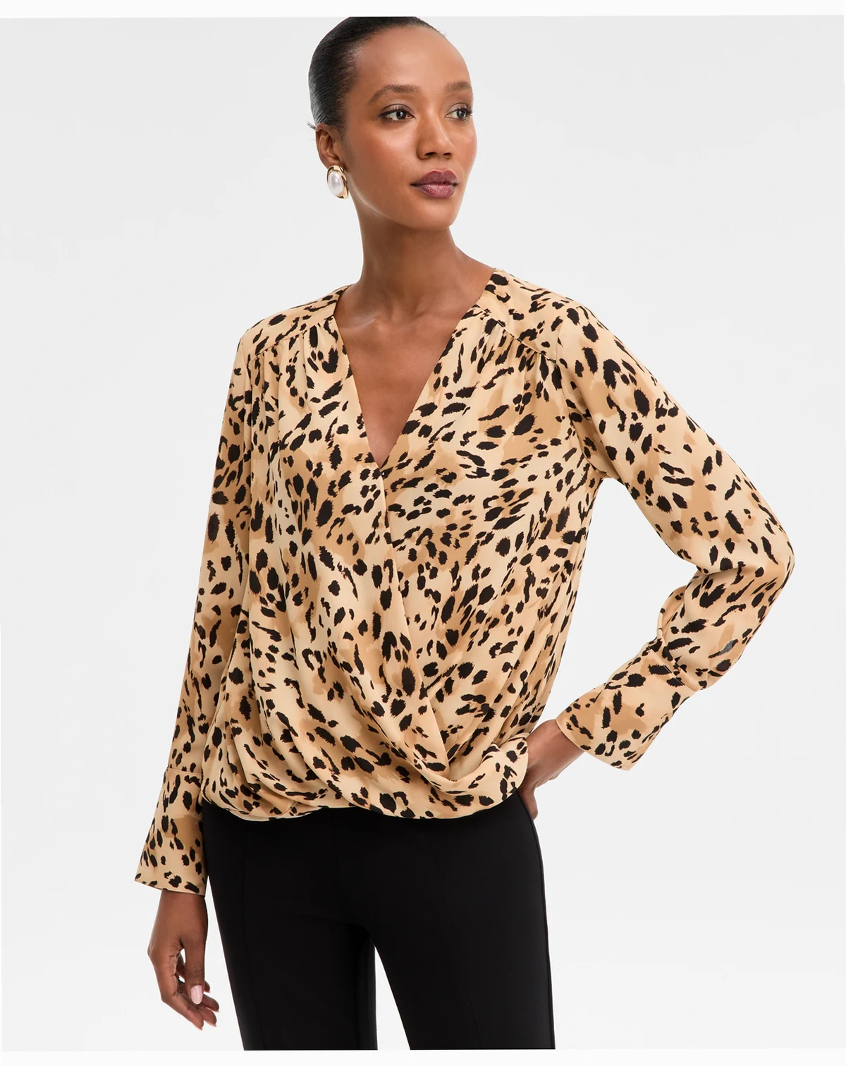 Women's Printed Surplice-Neck Blouse, Macy's Exclusive