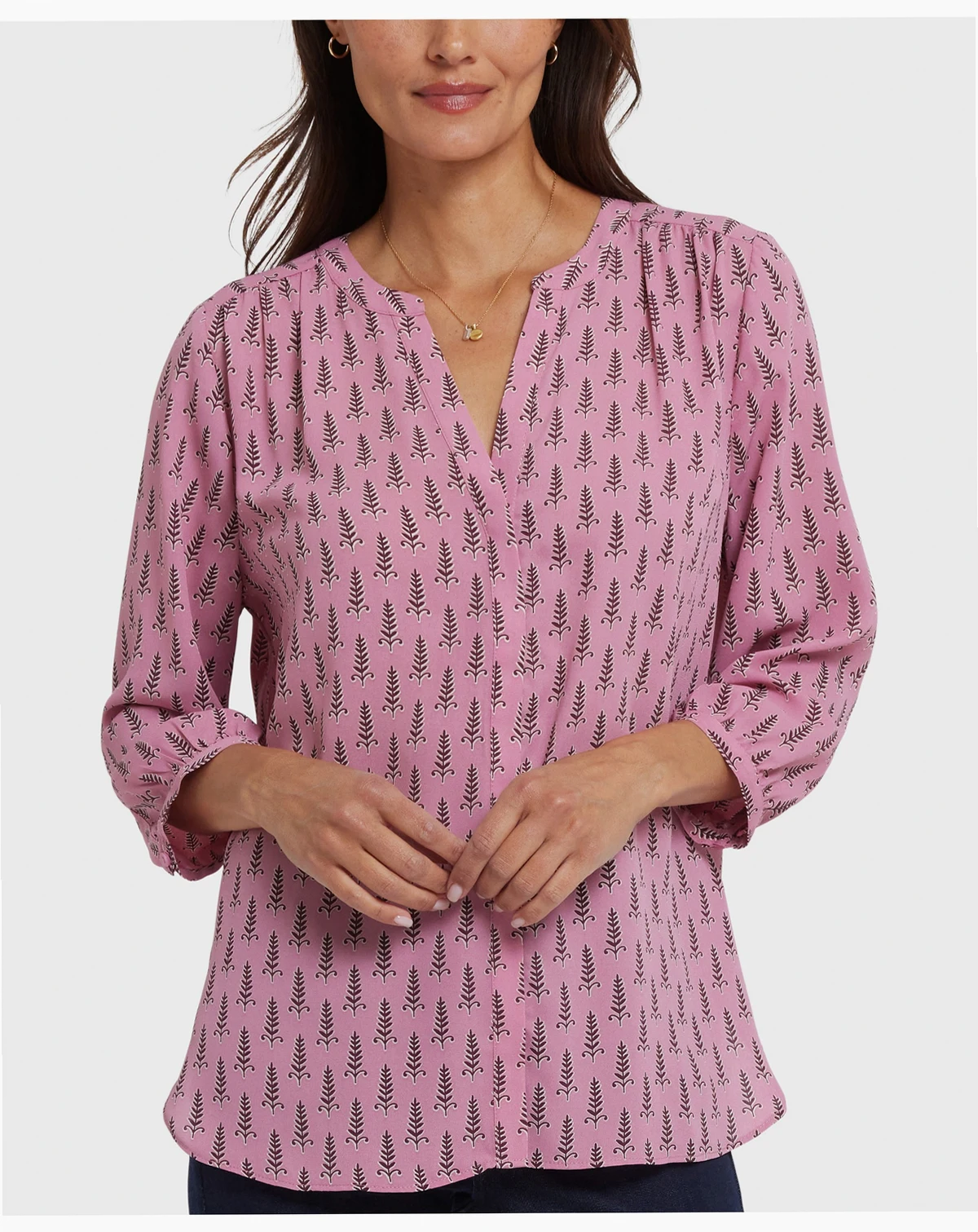 Women's Pintuck 3/4 Sleeve Top