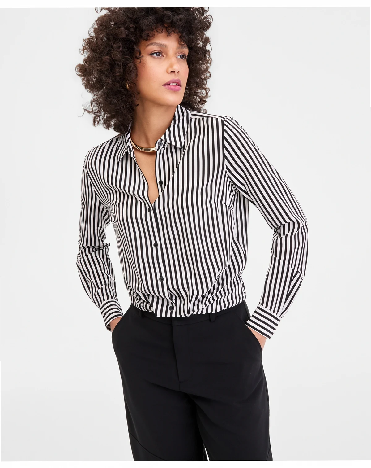 Women's Gathered-Hem Shirt, Macy's Exclusive