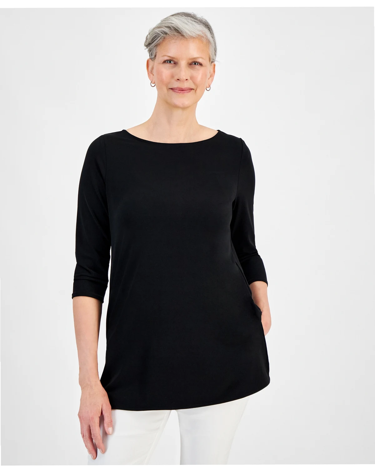 Women's Boat-Neck 3/4-Sleeve Top, Created for Macy's