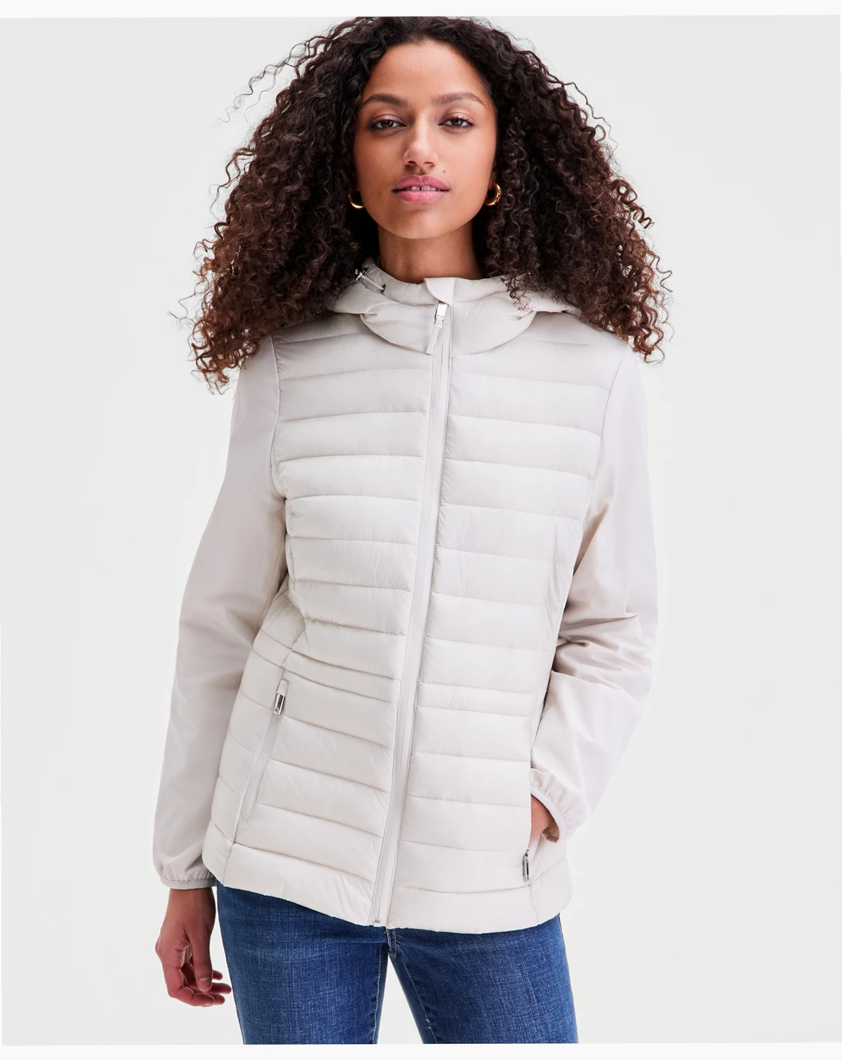 Women's Mixed-Media Packable Coat