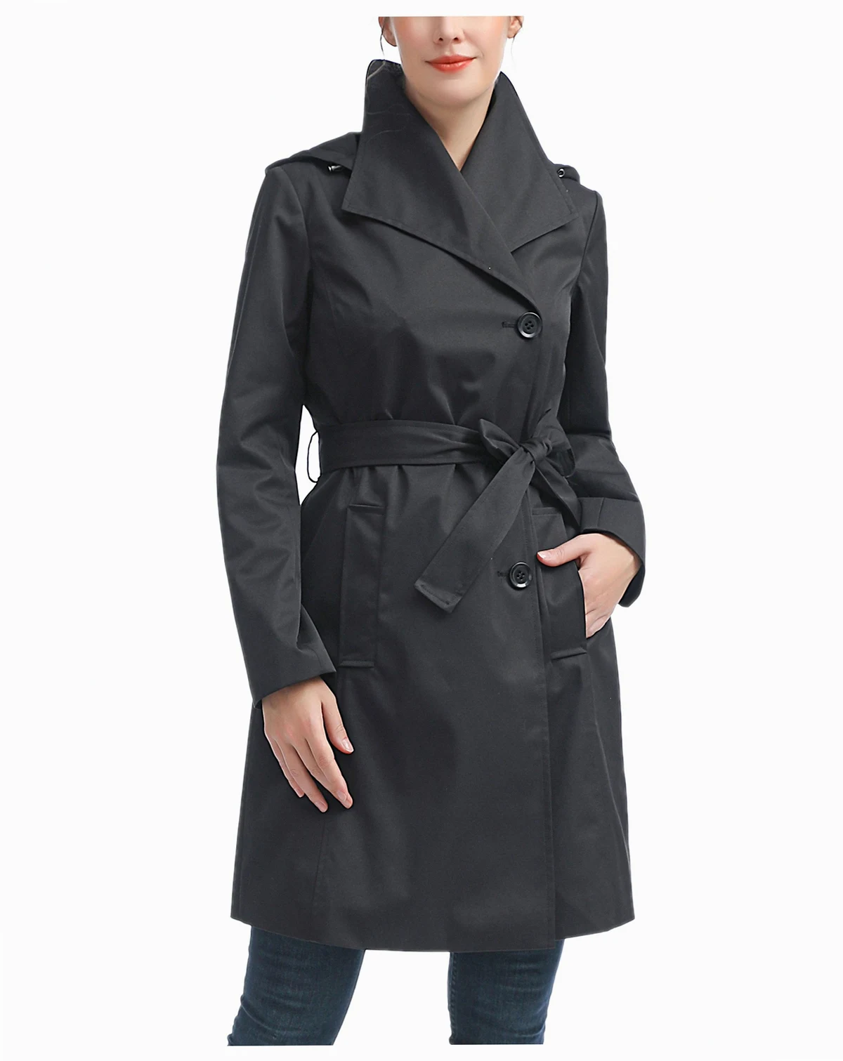 Women's kimi + kai Wing Collar Hooded Trench Coat