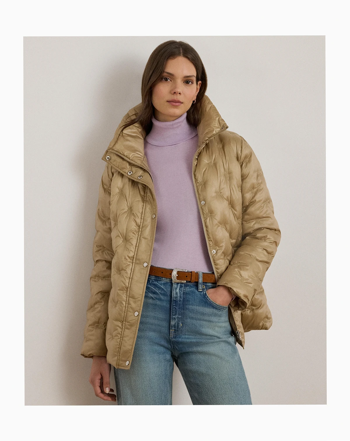 Women's Embroidered Puffer Coat