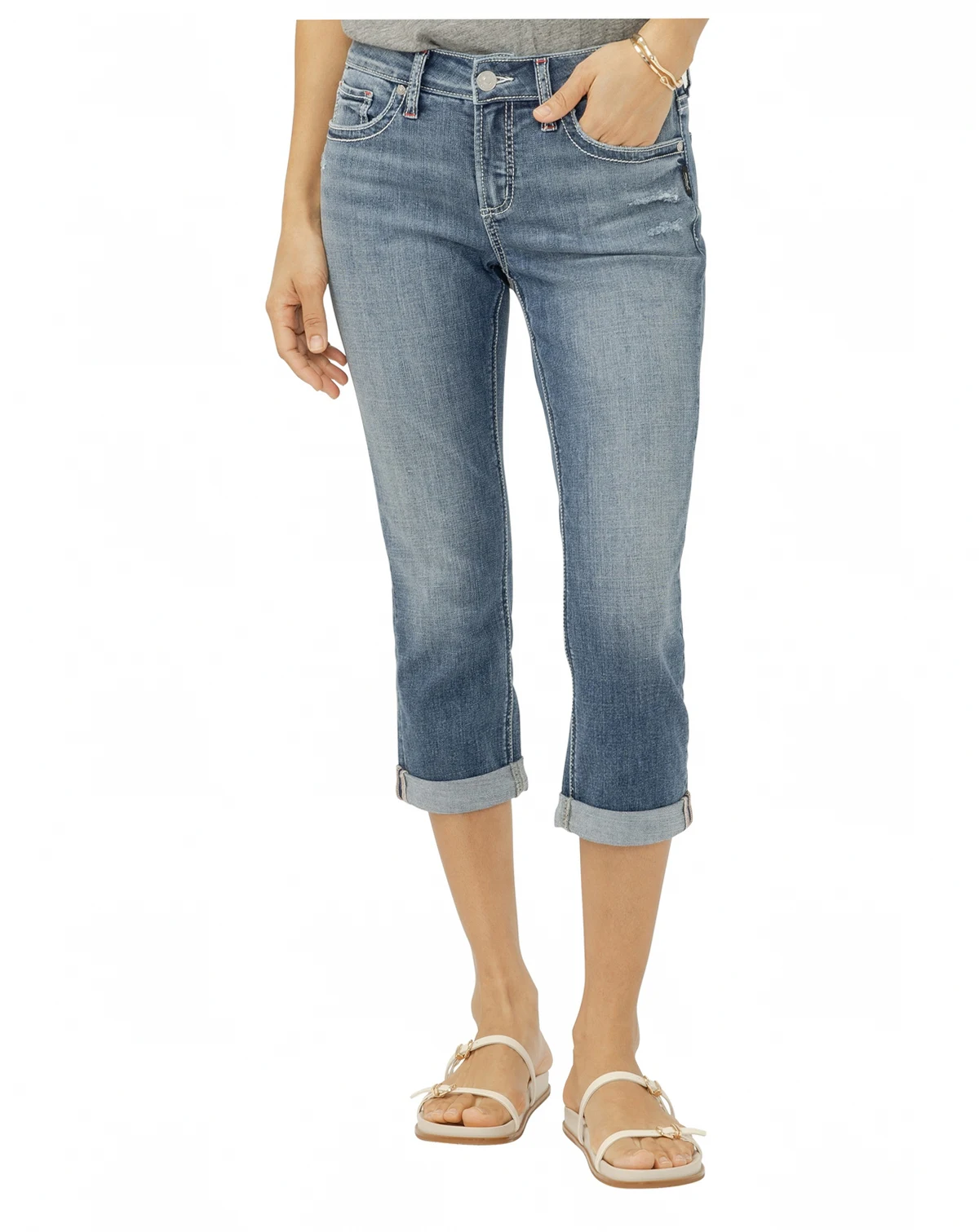 Women's Elyse Mid-Rise Americana Luxe Stretch Capri Jeans