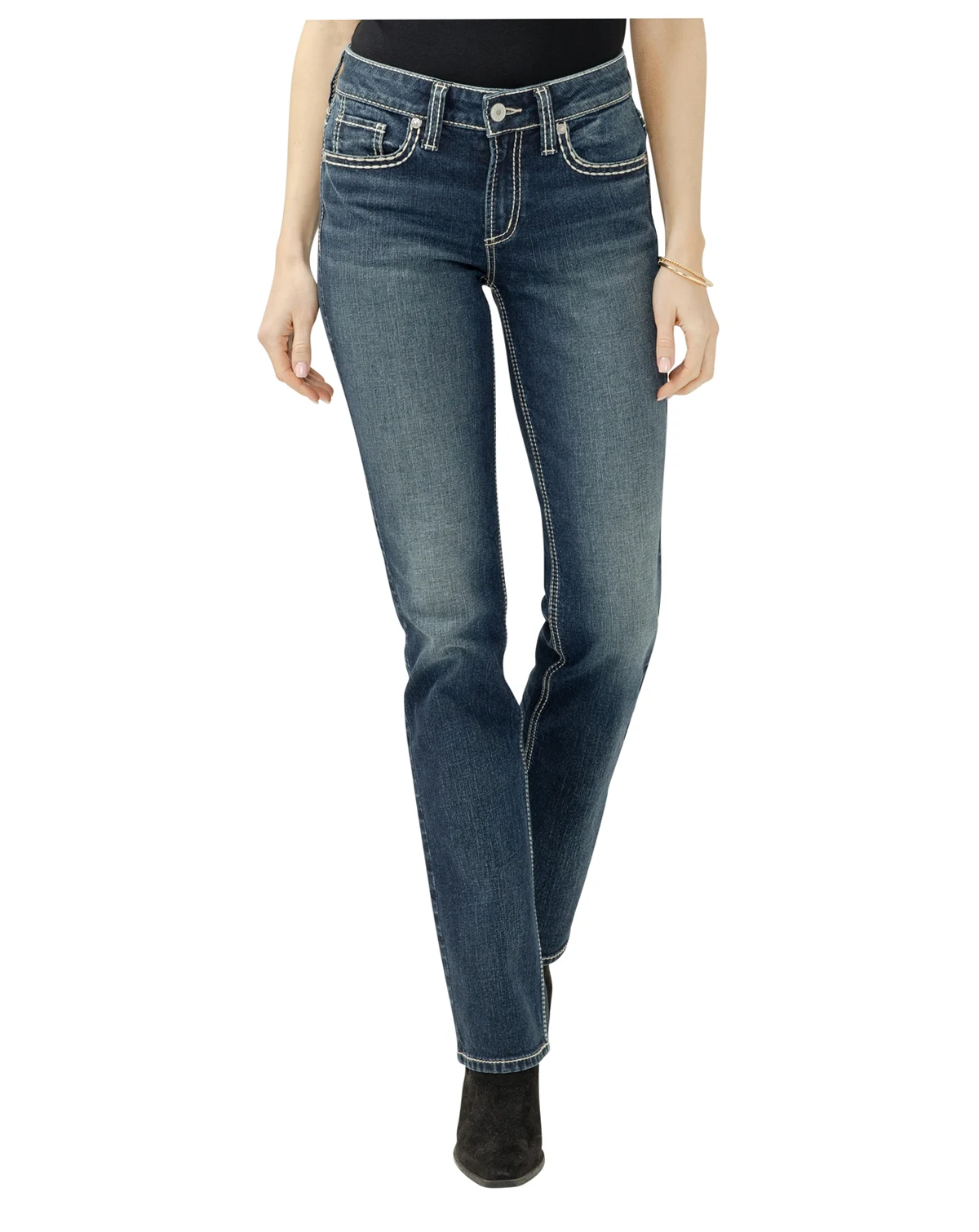 Women's Suki Mid Rise Curvy Fit Slim Bootcut Jeans