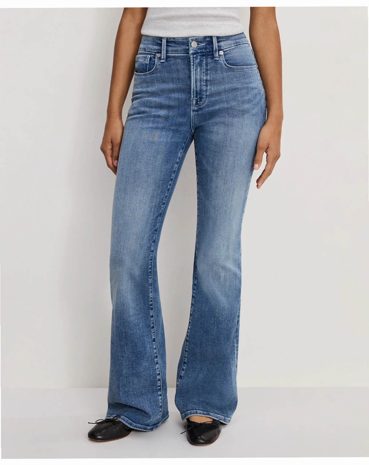 Women's Slim Fit Mid-Rise Flare Leg Jeans