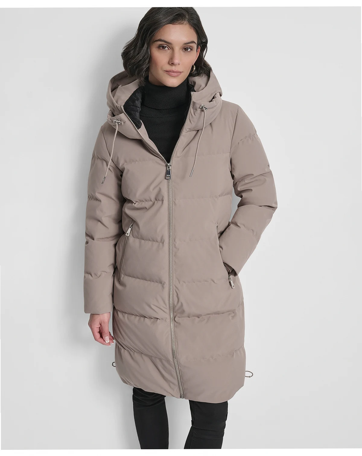 Women's Stand Collar Zipper Puffer Coat