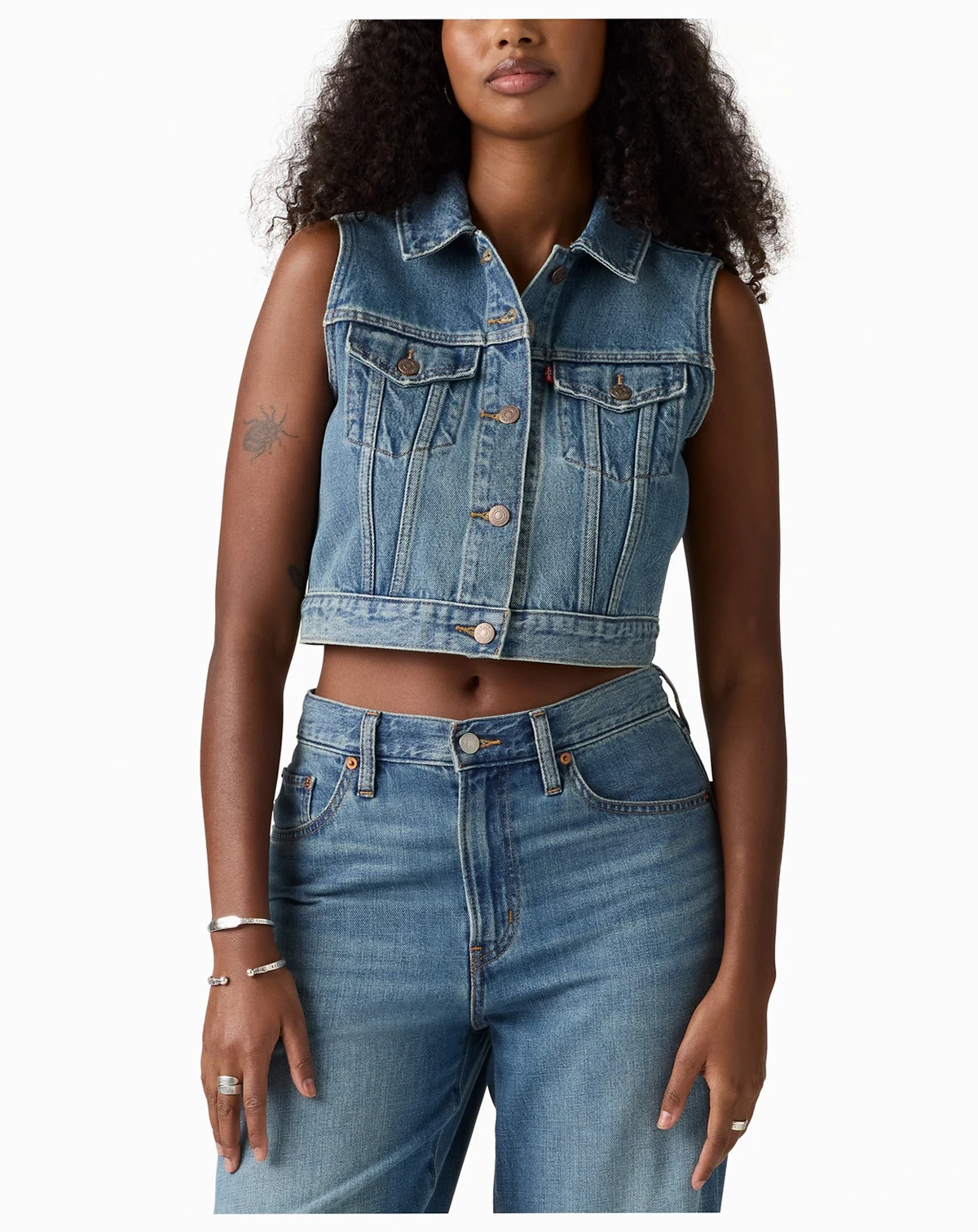 Women's Denim Trucker Vest