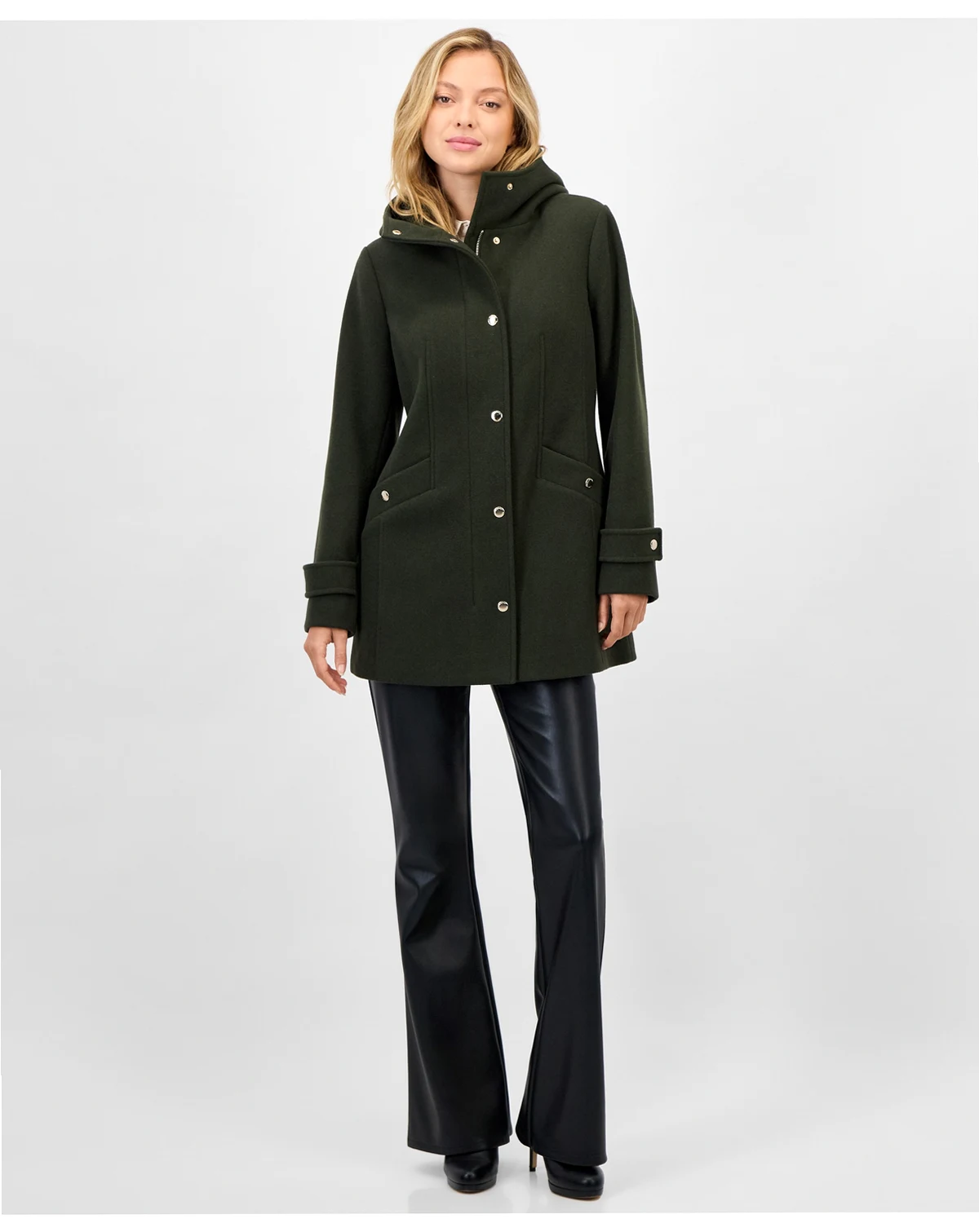 Women's Hooded Button-Front Coat, Exclusively at Macy's