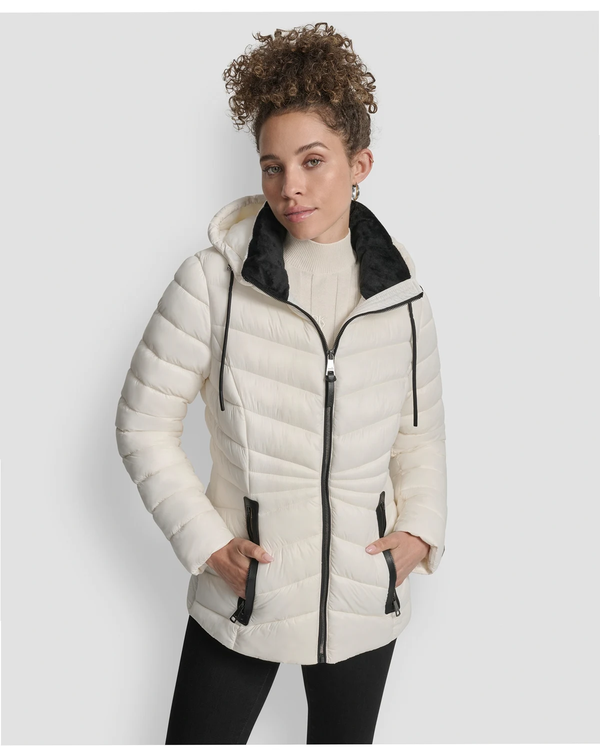 Women's Stand Collar Zipper-Front Coat