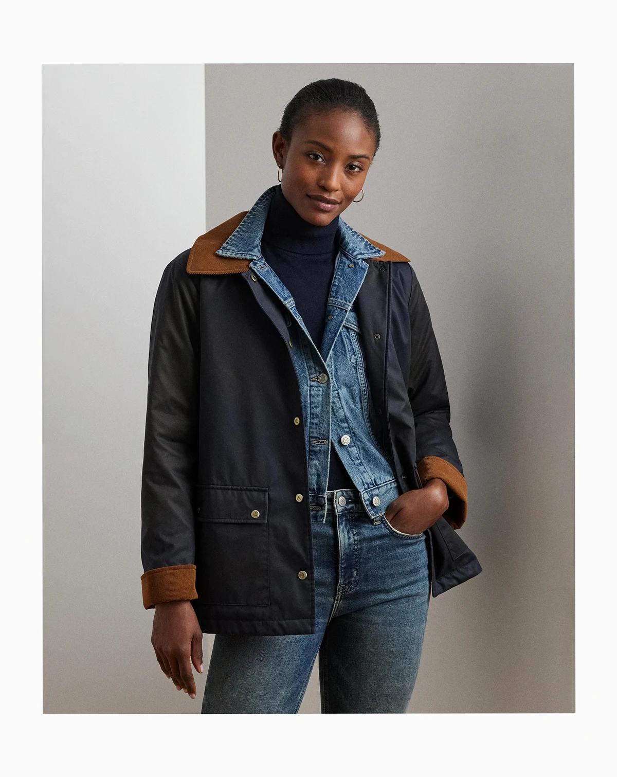 Women's Cord-Collar Waxed Jacket