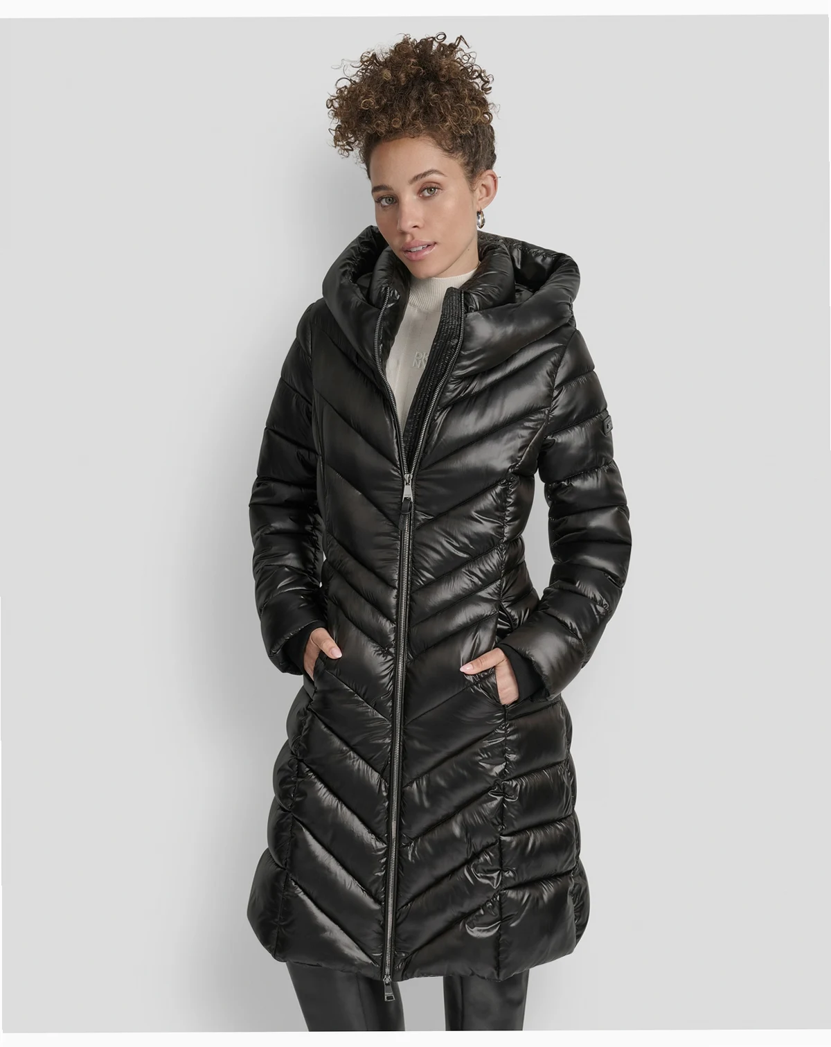 Women's Full-Zip Front Quilted Puffer Coat