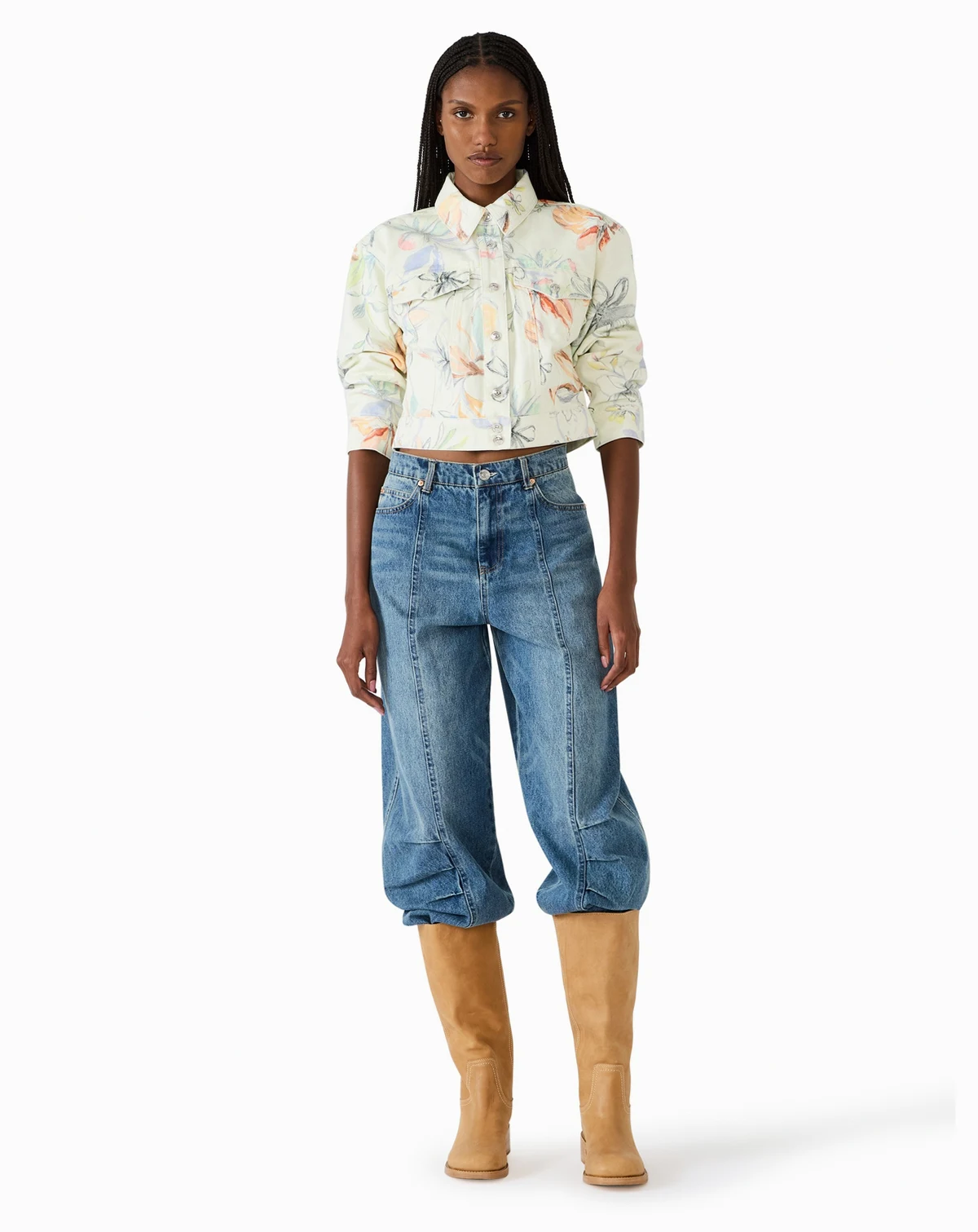 Women's Raleigh Printed Collared Trucker Jacket