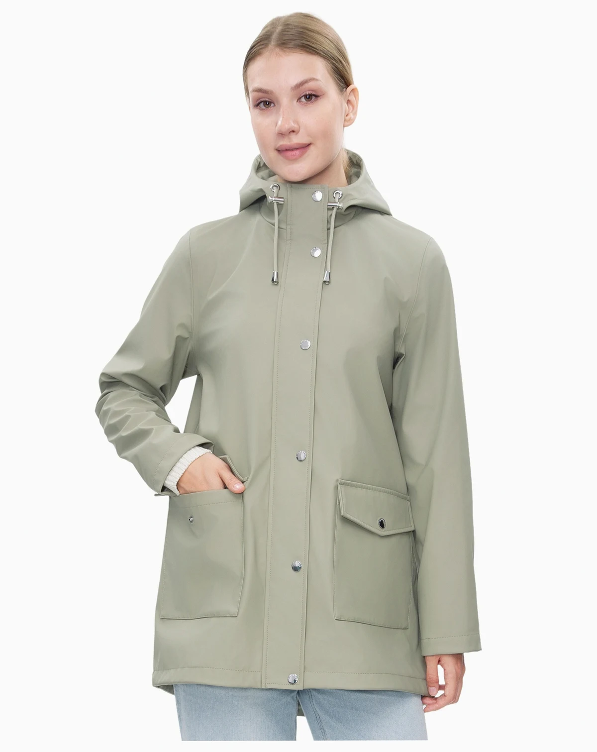 Women's Waterproof Rain Coat Rubberized Jacket