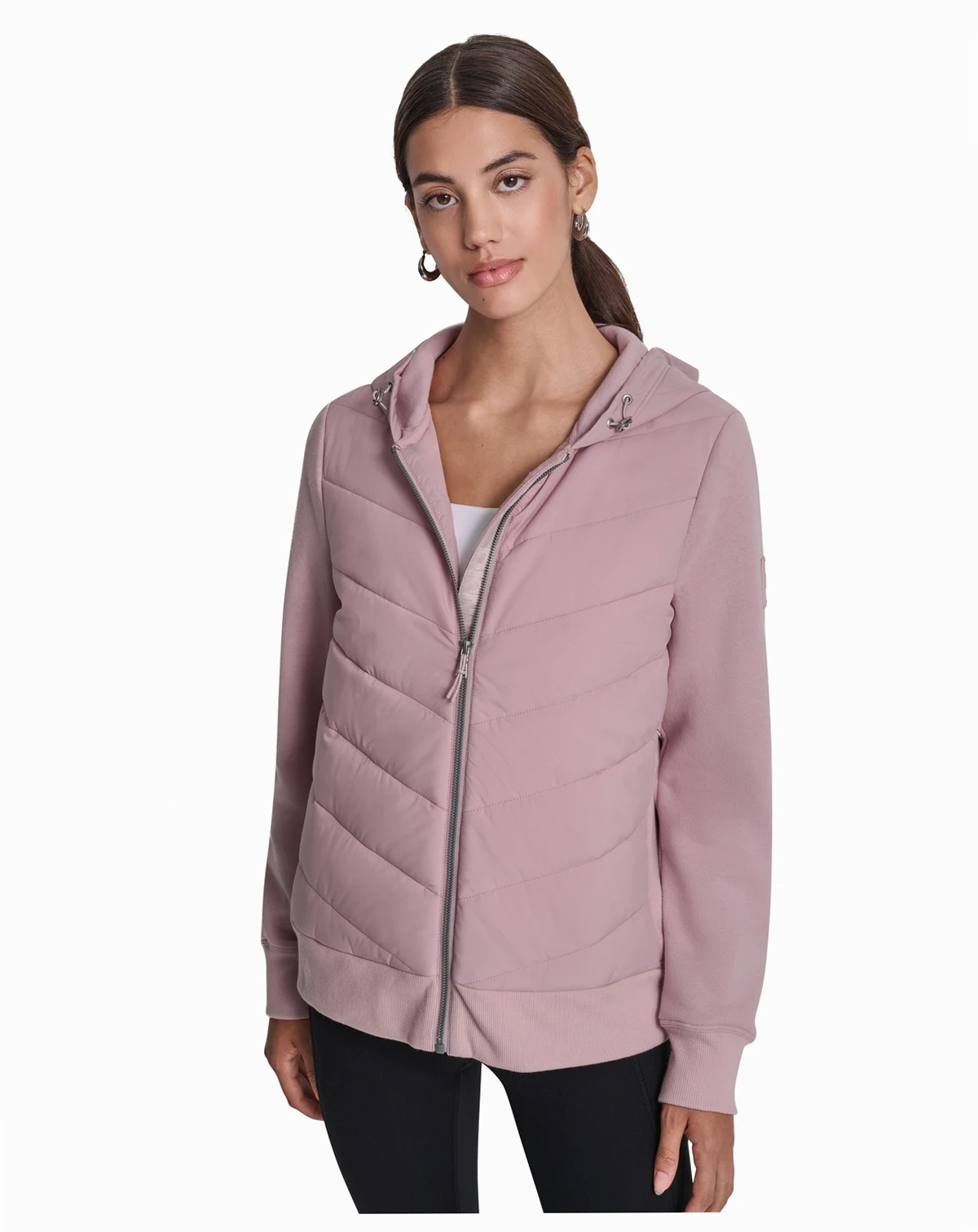 Women's Lightweight Hybrid Full-Zip Hooded Jacket