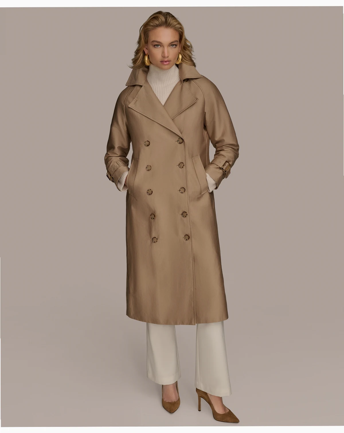 Women's Classic Long Double Breasted Coat