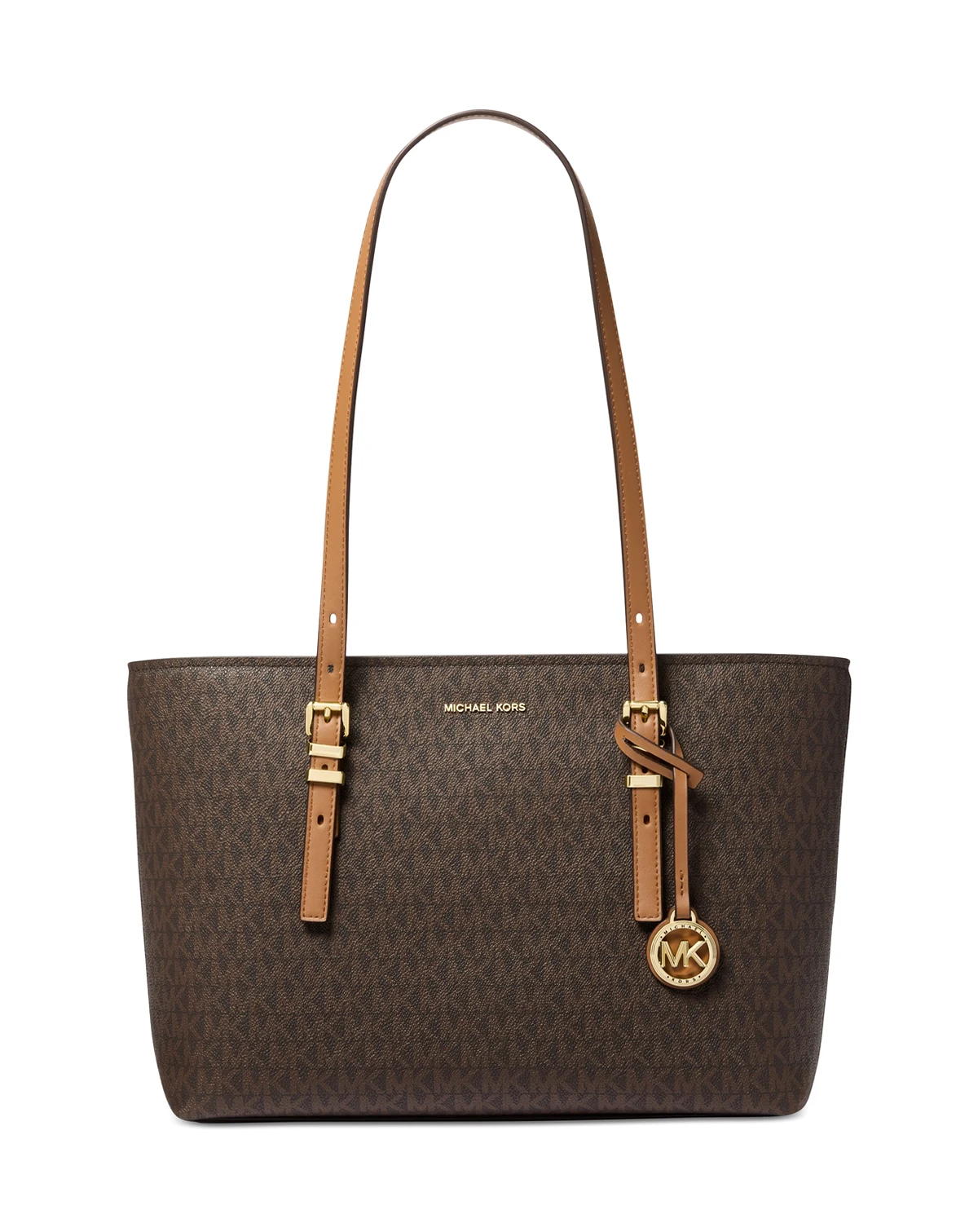 Quinn Medium Signature Logo and Leather Tote Bag