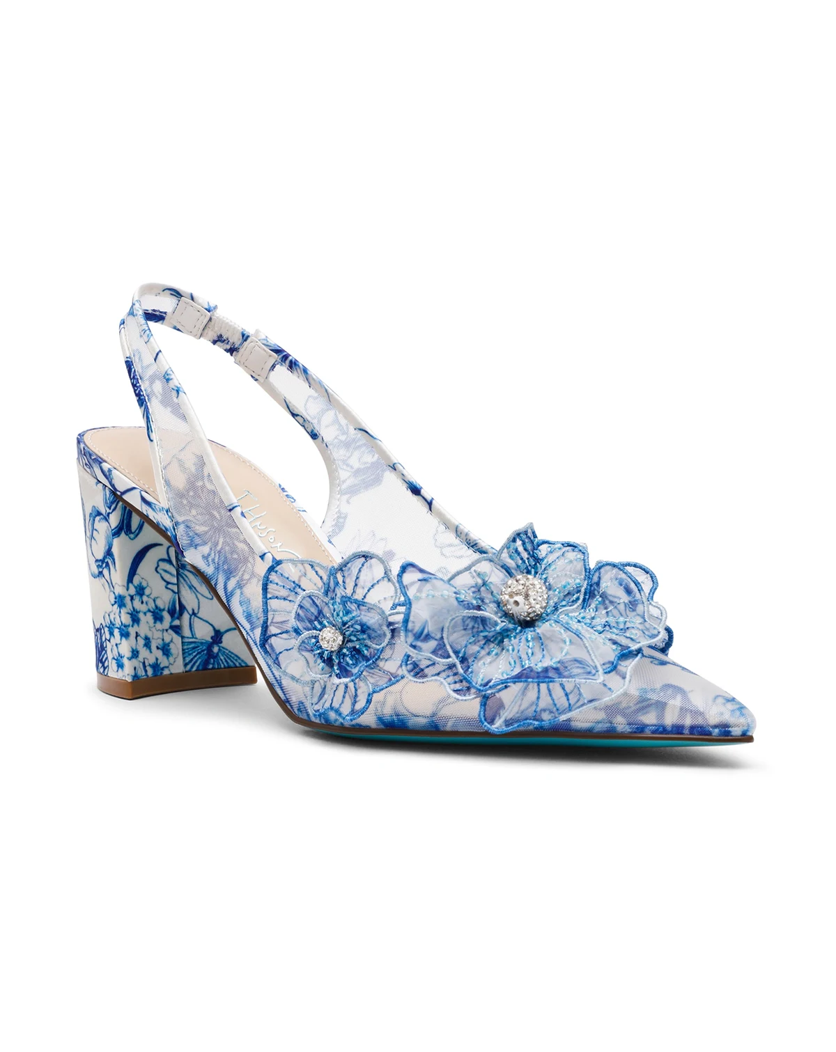 Women's Petra Flower Applique Slingback Pumps