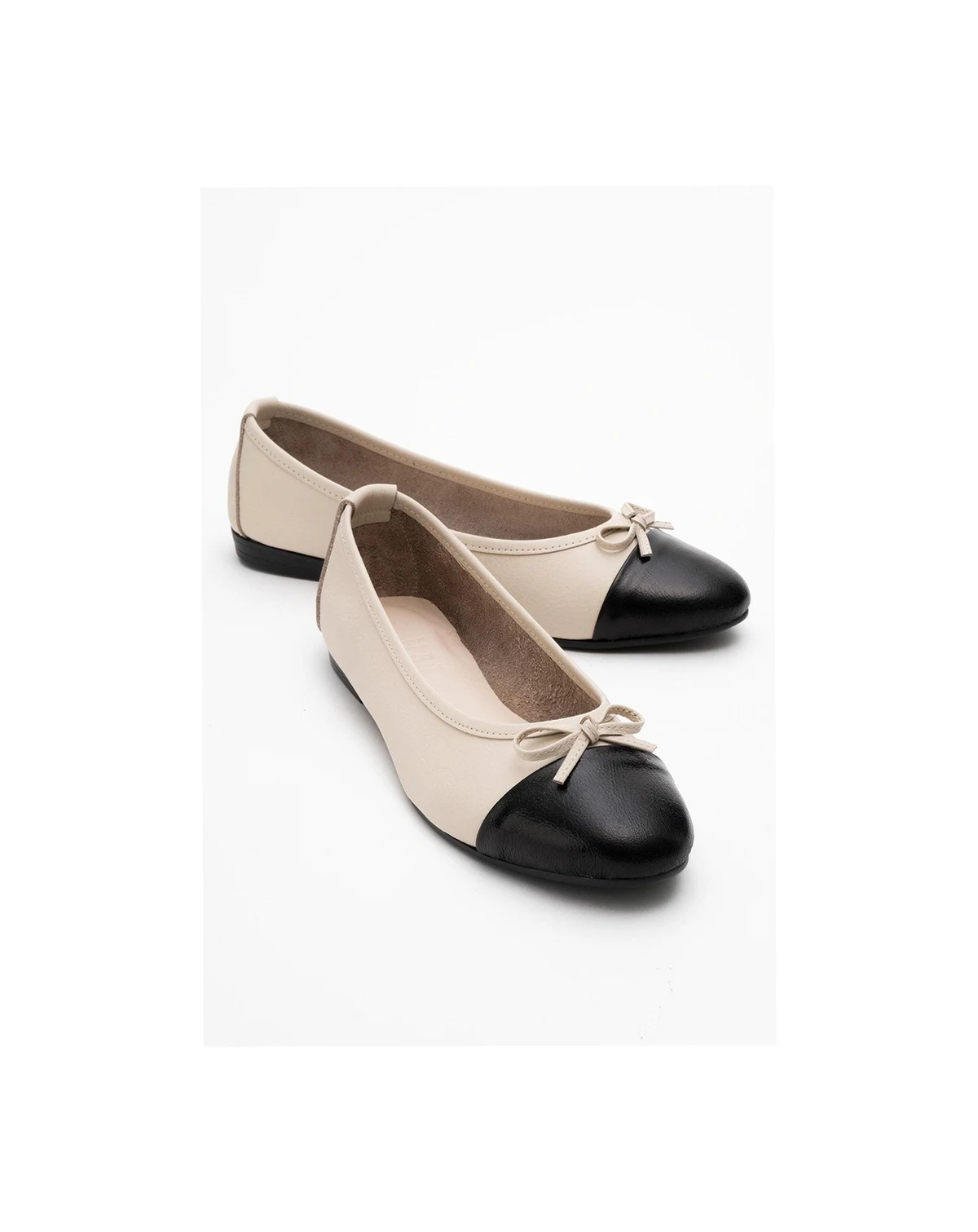 women Rayne Cap Toe Leather Ballet Flats