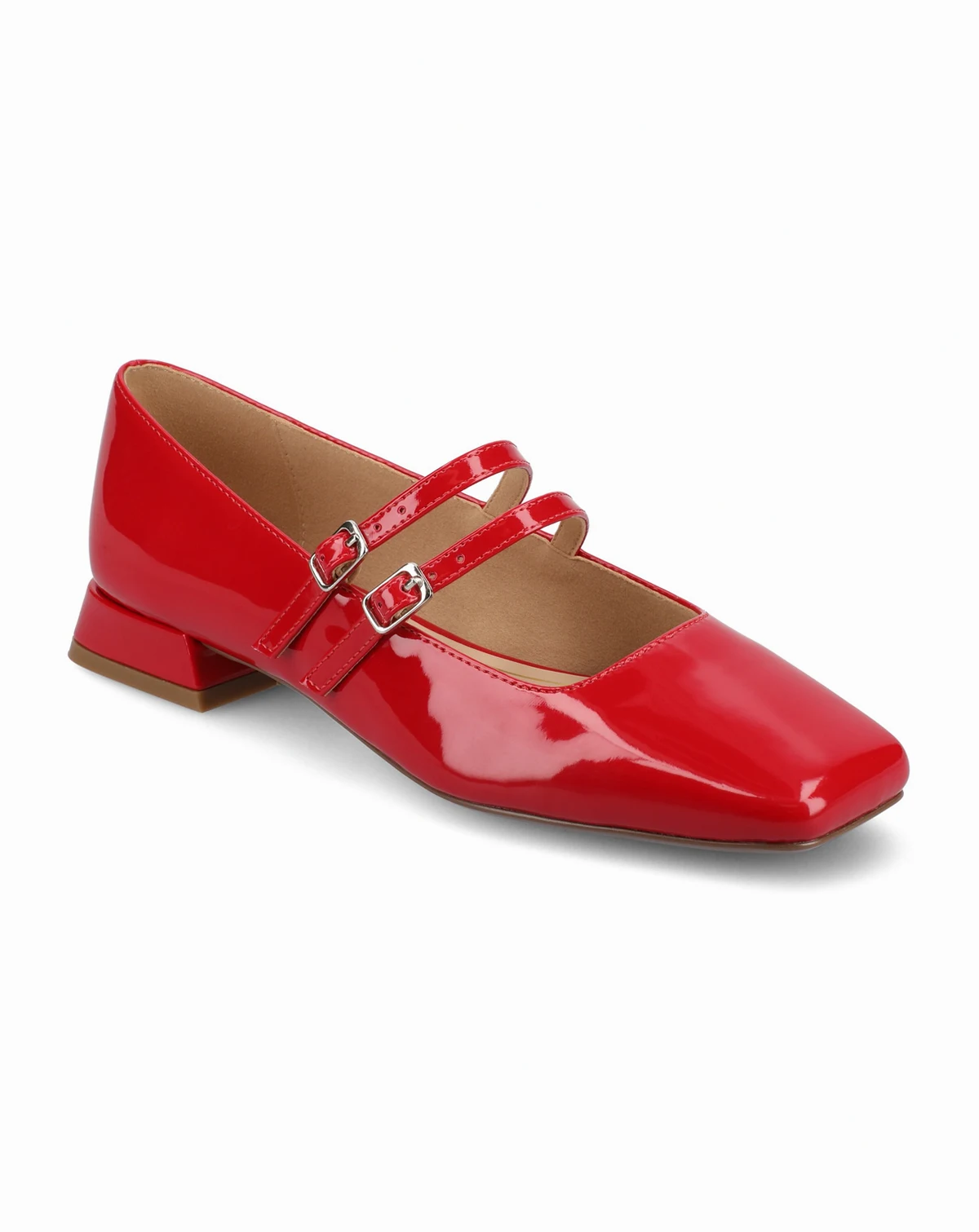 Women's Gredah Square Toe Double Strap Mary Jane Flats