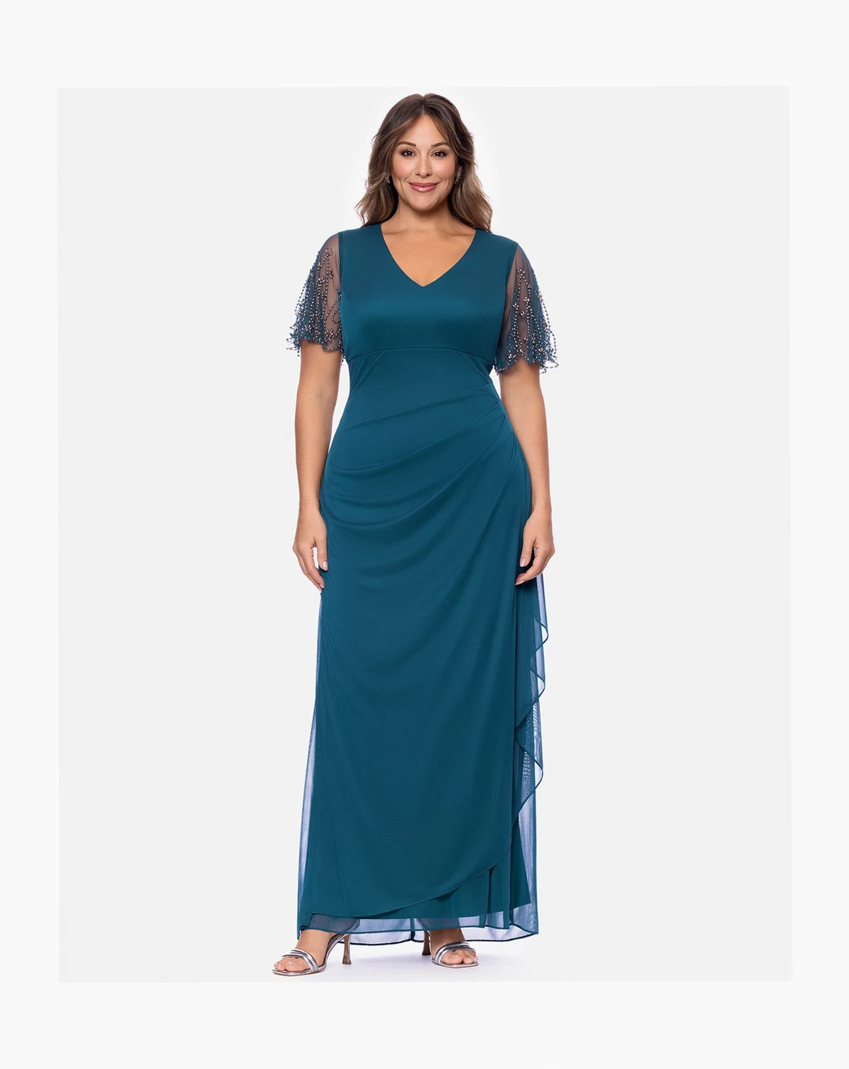 Women's Lace-Sleeve Gown