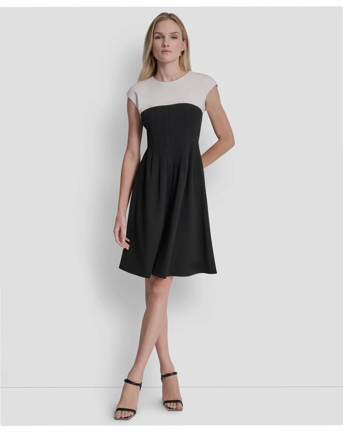 Women's Scuba Crepe Jewel Neck Dress