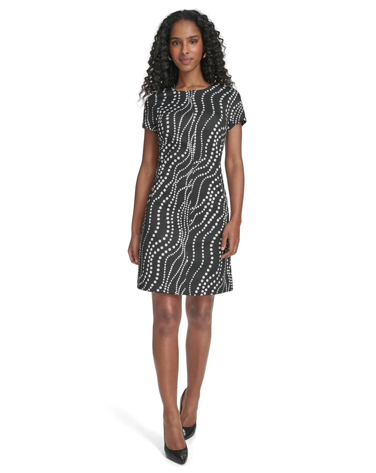 Petite Printed Short-Sleeve Dress