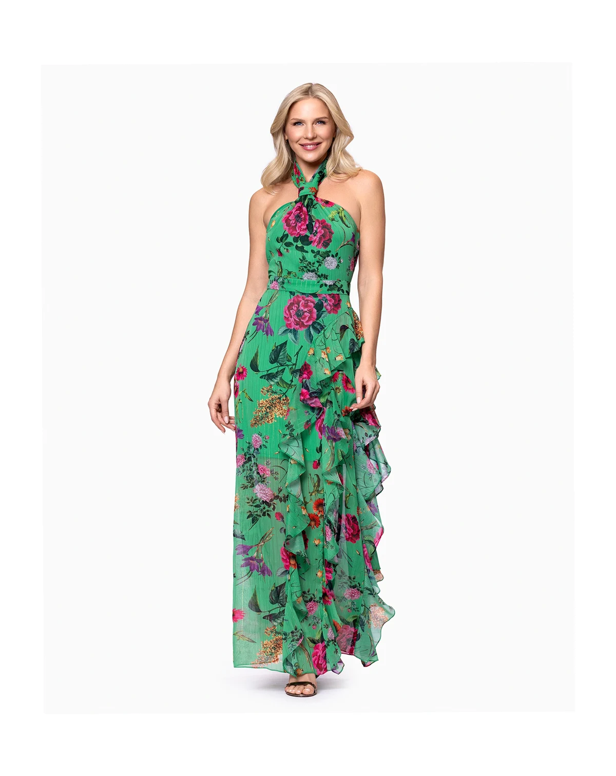 Petite Halter Neck Ball Gown Dress