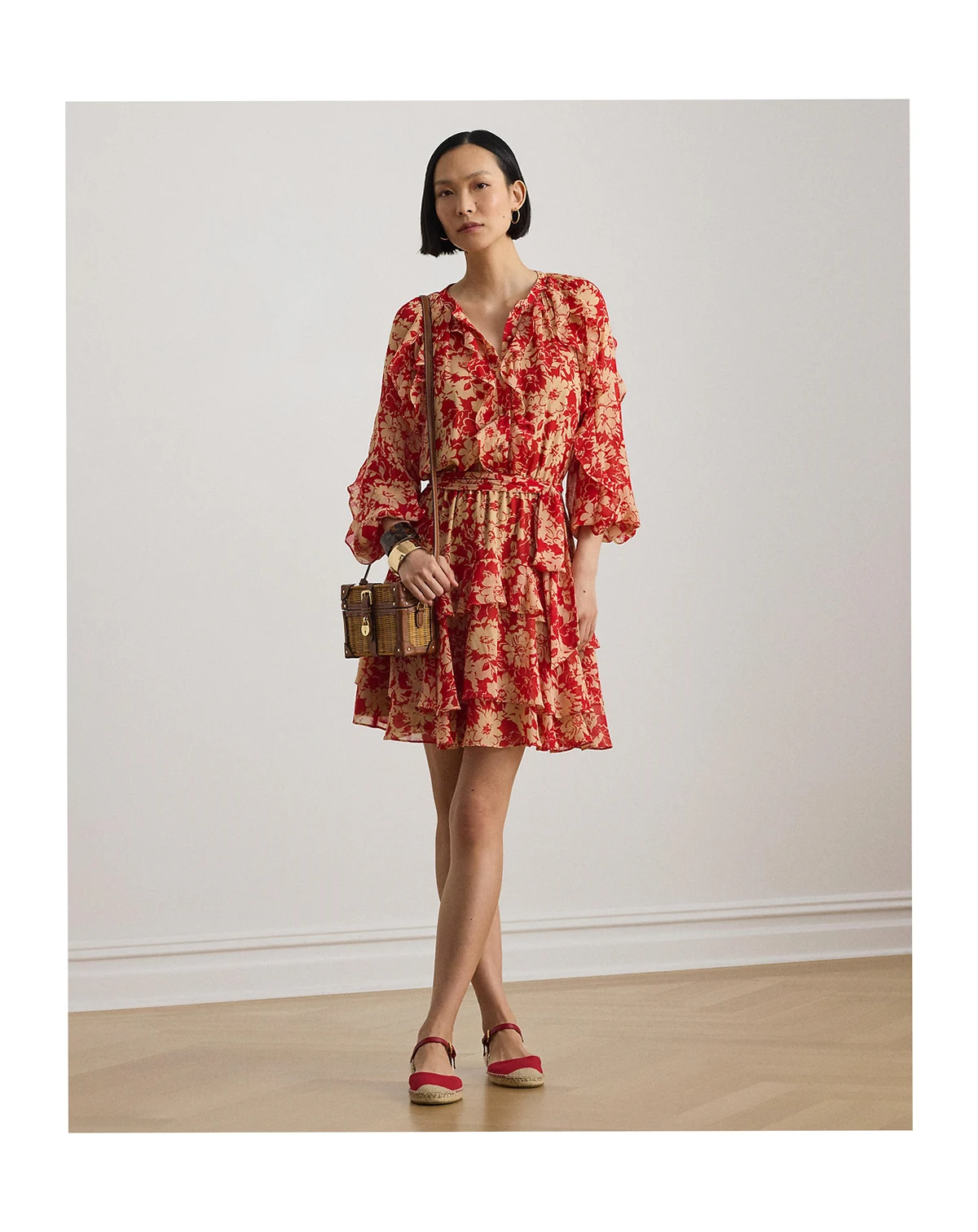 Petite Jalalie Print Ruffle-Trim Tiered Dress
