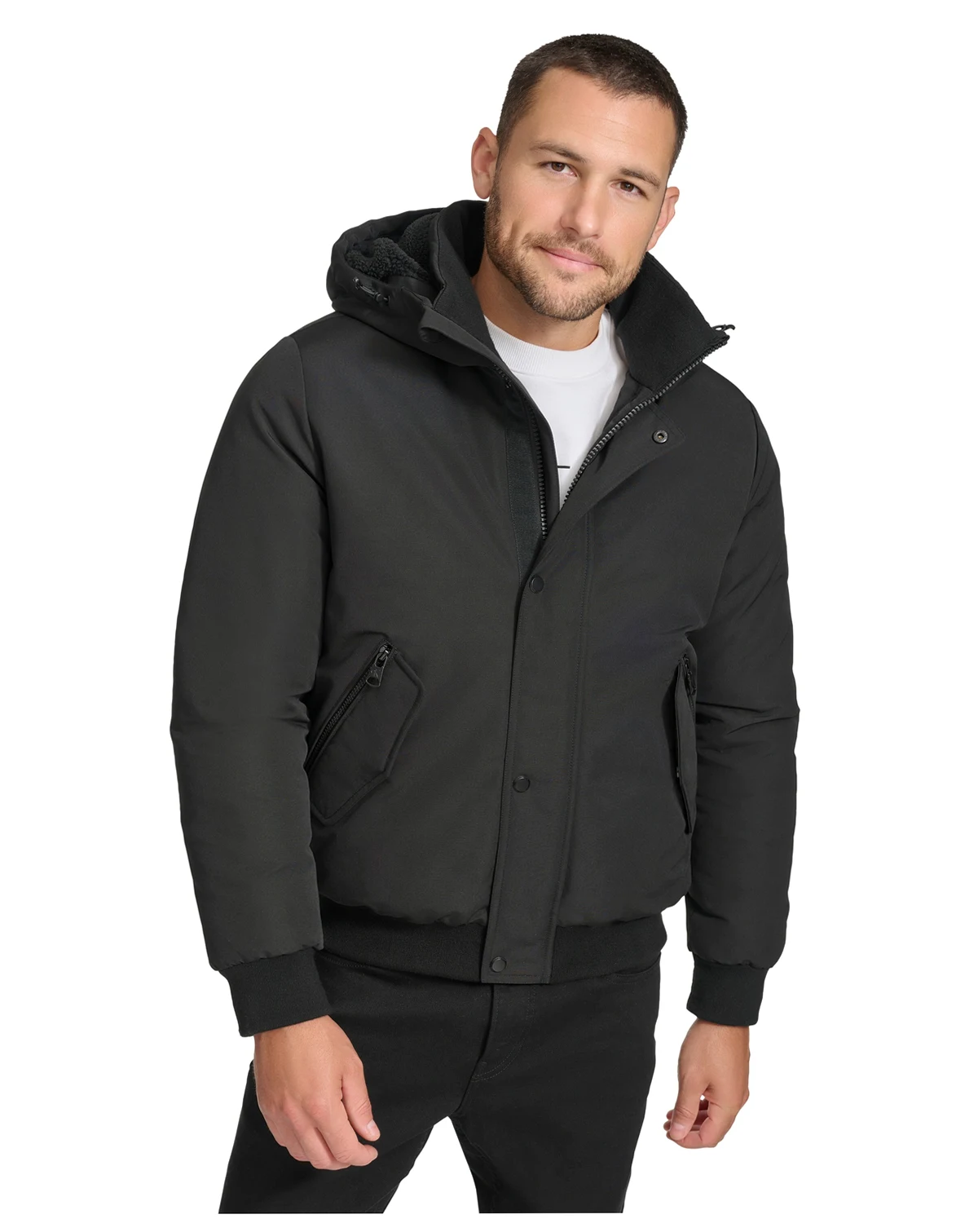 Men's Arctic Faille Parka Bomber with Sherpa lined Hood
