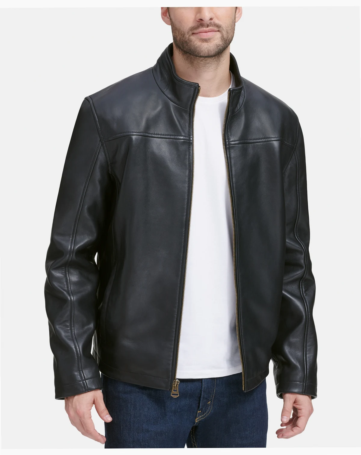 Men's Smooth Leather Jacket, Created for Macy's