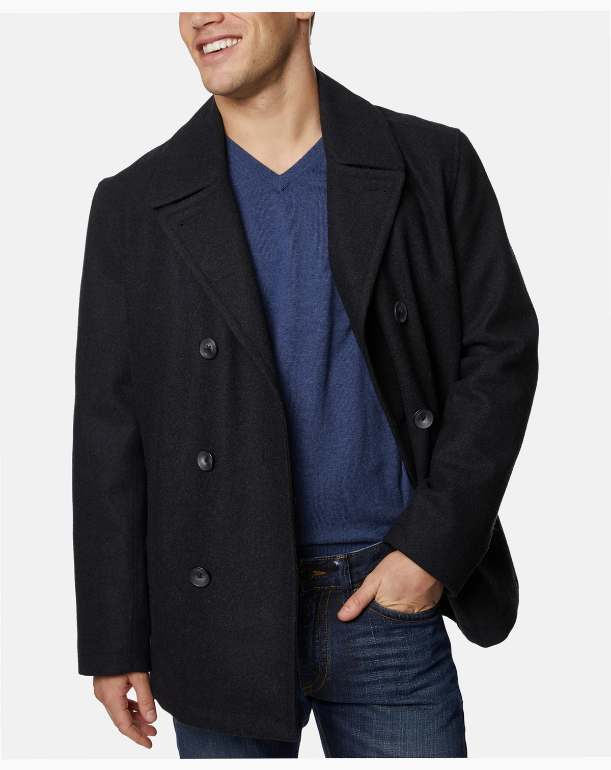 Men's Three-Button Peacoat