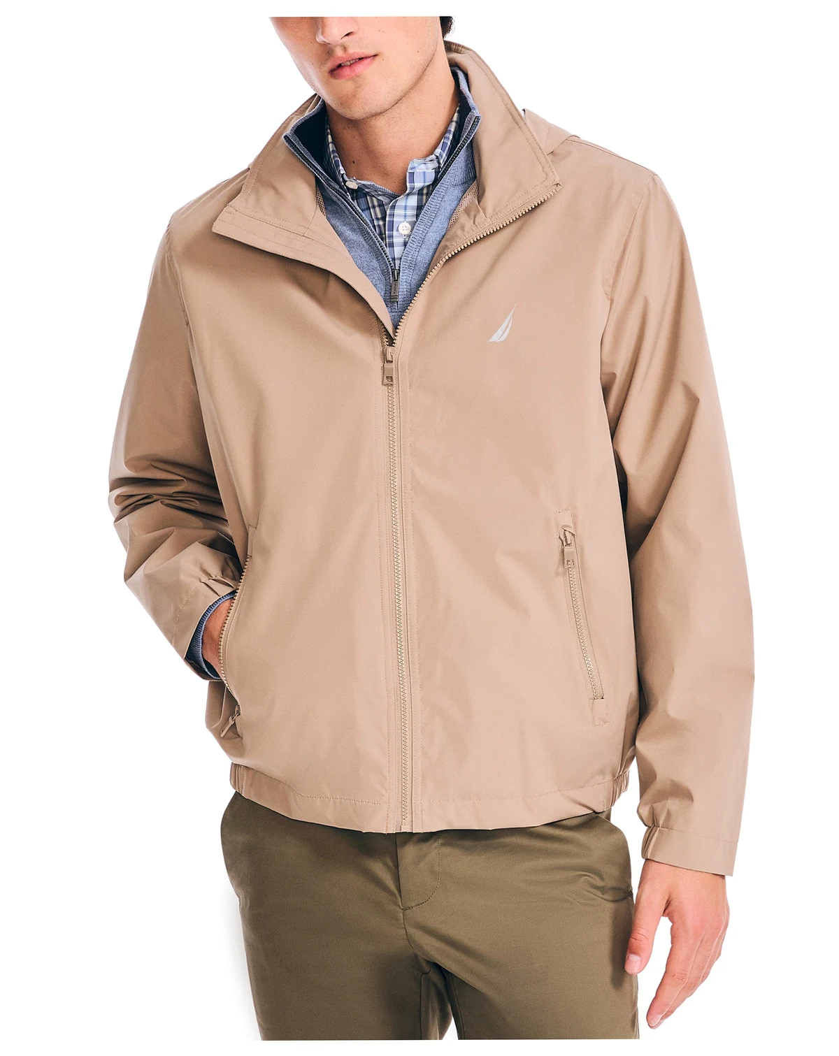 Men’s Classic Rainbreaker Hooded Zip-Front Lightweight Jacket