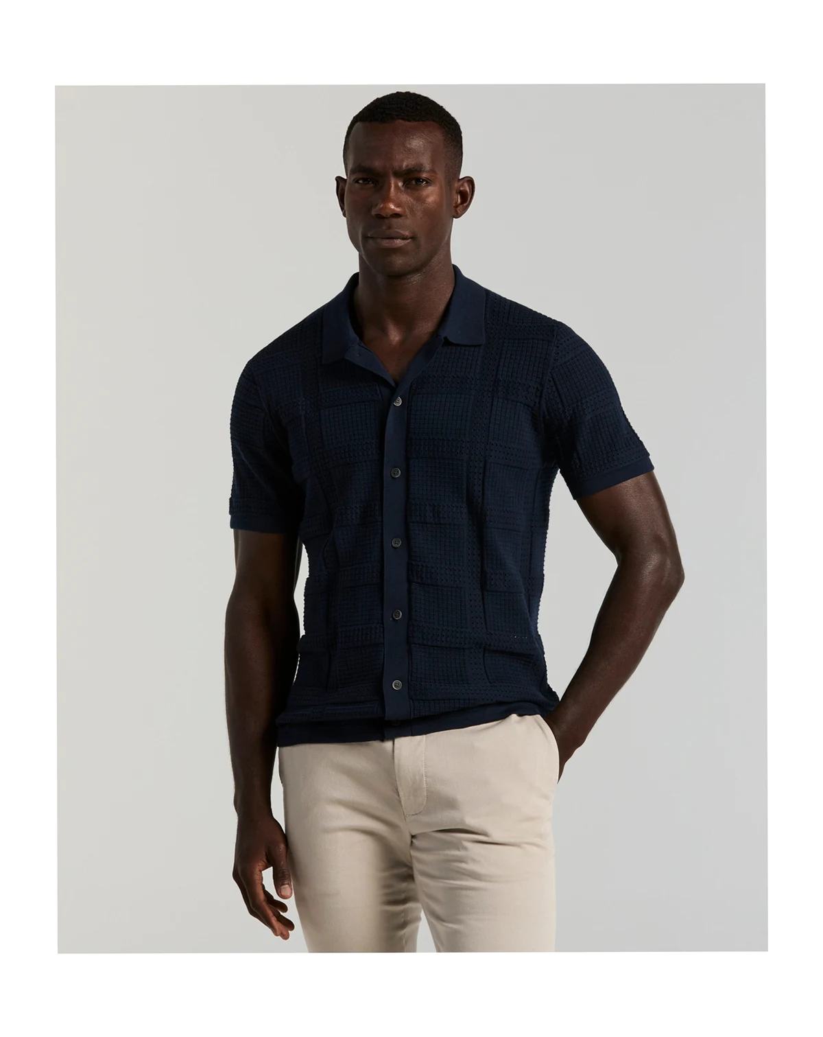 Men's Open Stitch Jacquard Shirt