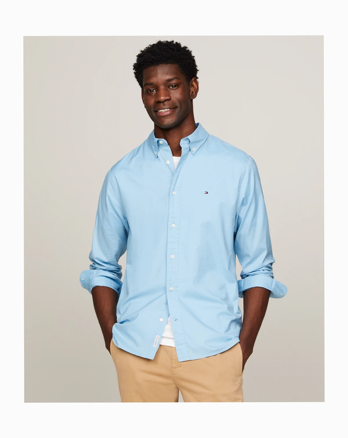 Men's Regular-Fit Stretch Poplin Button-Down Shirt