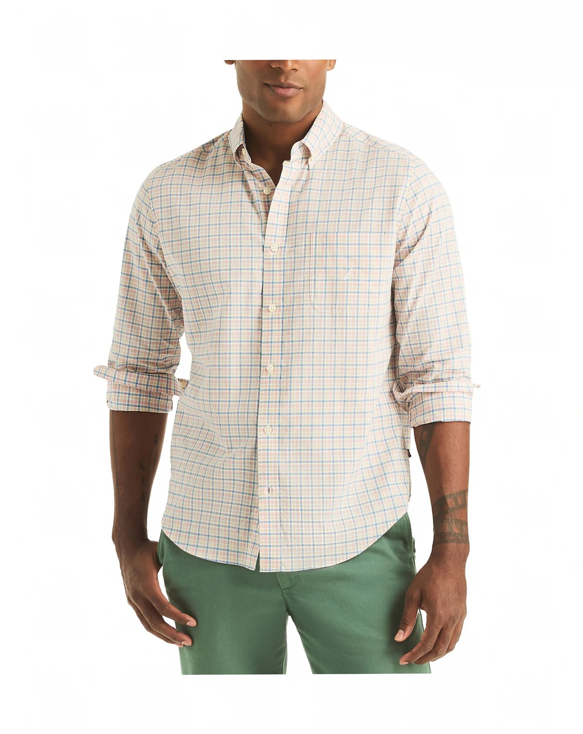 Men's Plaid Long-Sleeve Plaid Shirt