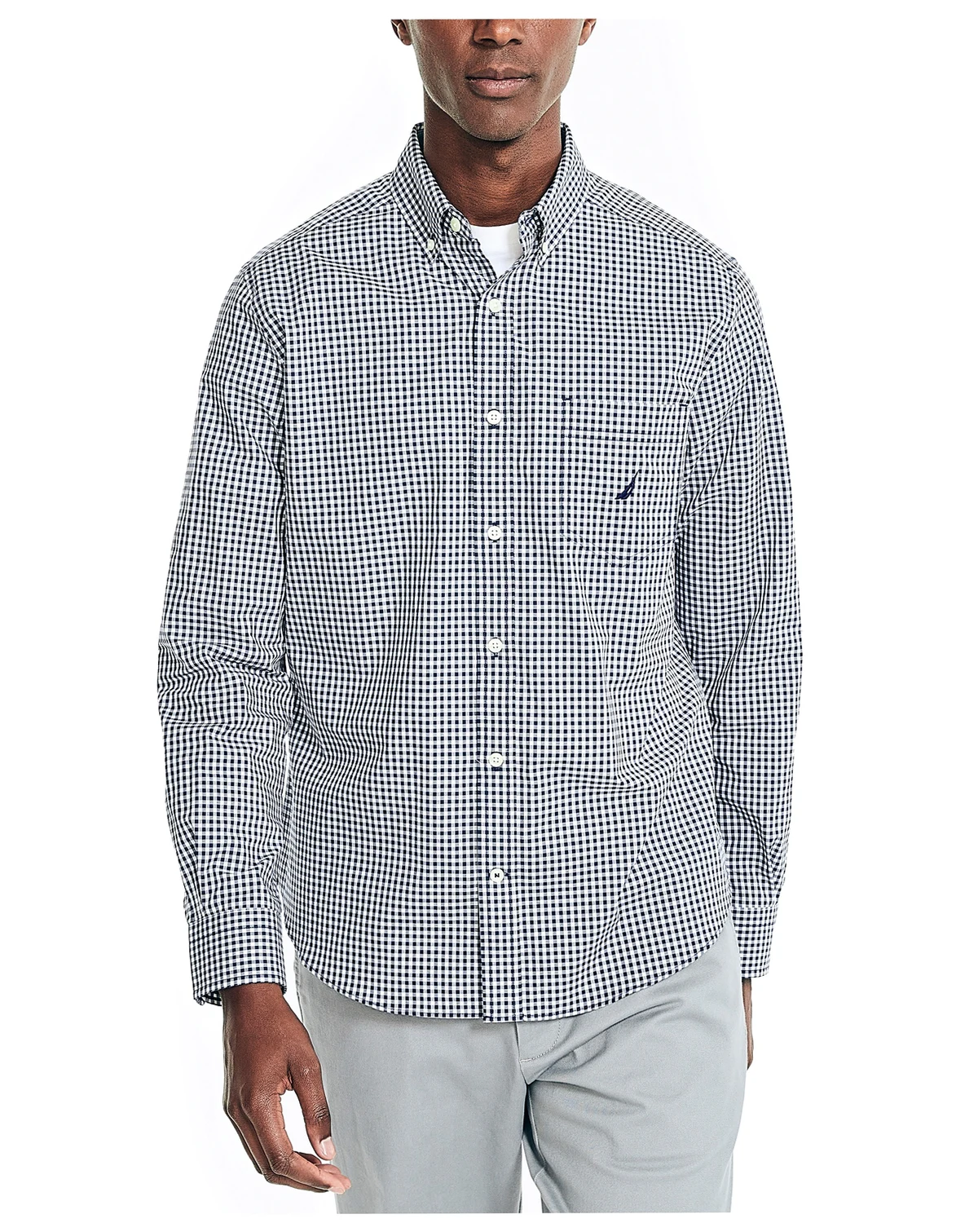 Men's Classic-Fit Gingham Plaid Button-Down Shirt