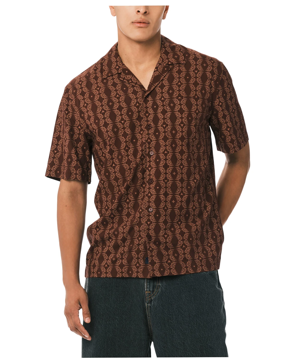 Men's Sandro Printed Short-Sleeve Camp Shirt