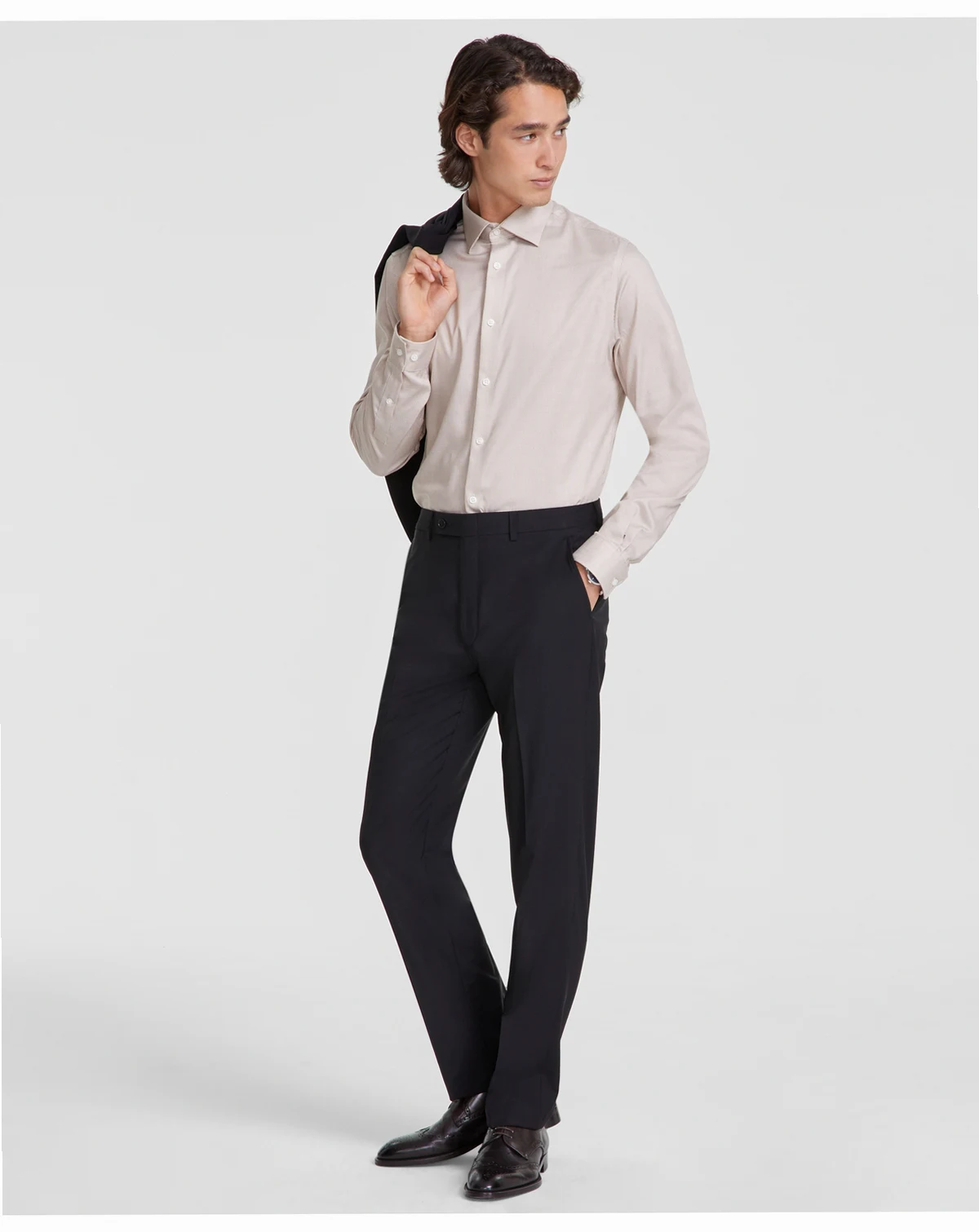 Men's Slim-Fit Wool-Blend Stretch Suit Pants