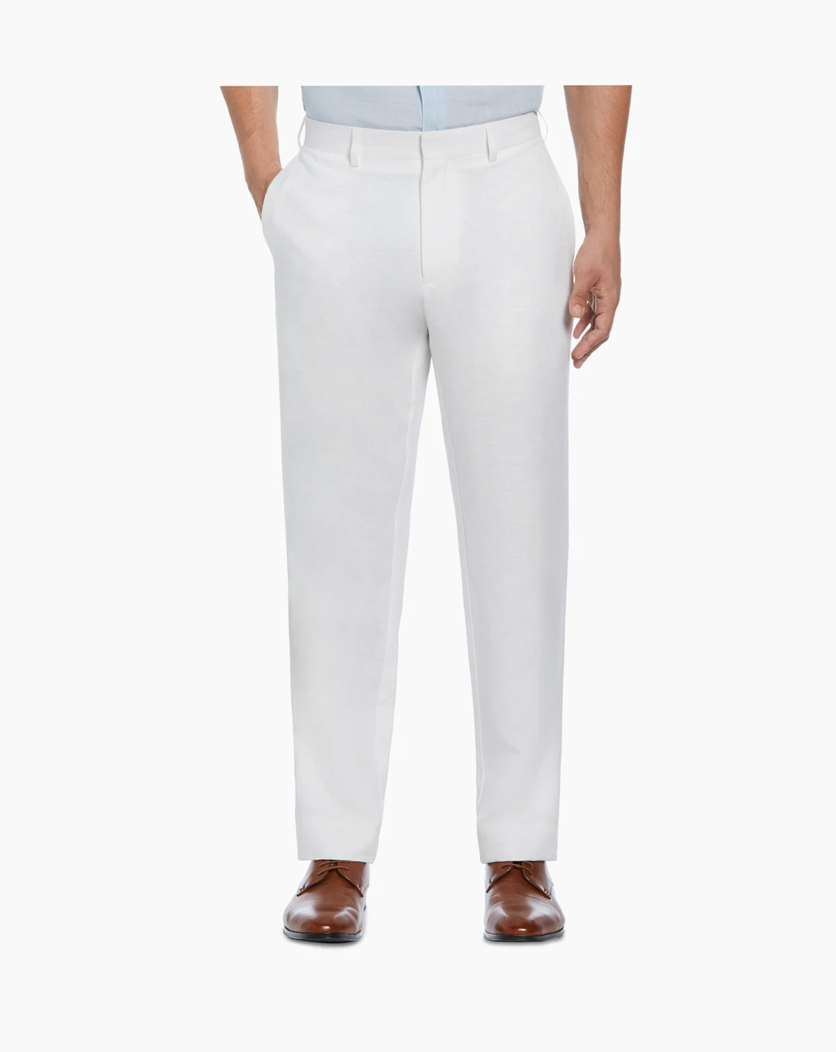 Men's Linen Blend Flat Front Pant