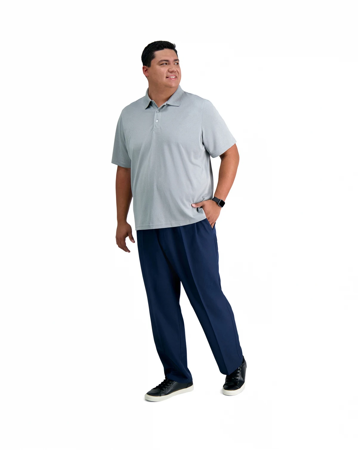 Men's Big & Tall Cool 18® PRO Classic-Fit Expandable Waist Flat Front Stretch Dress Pants