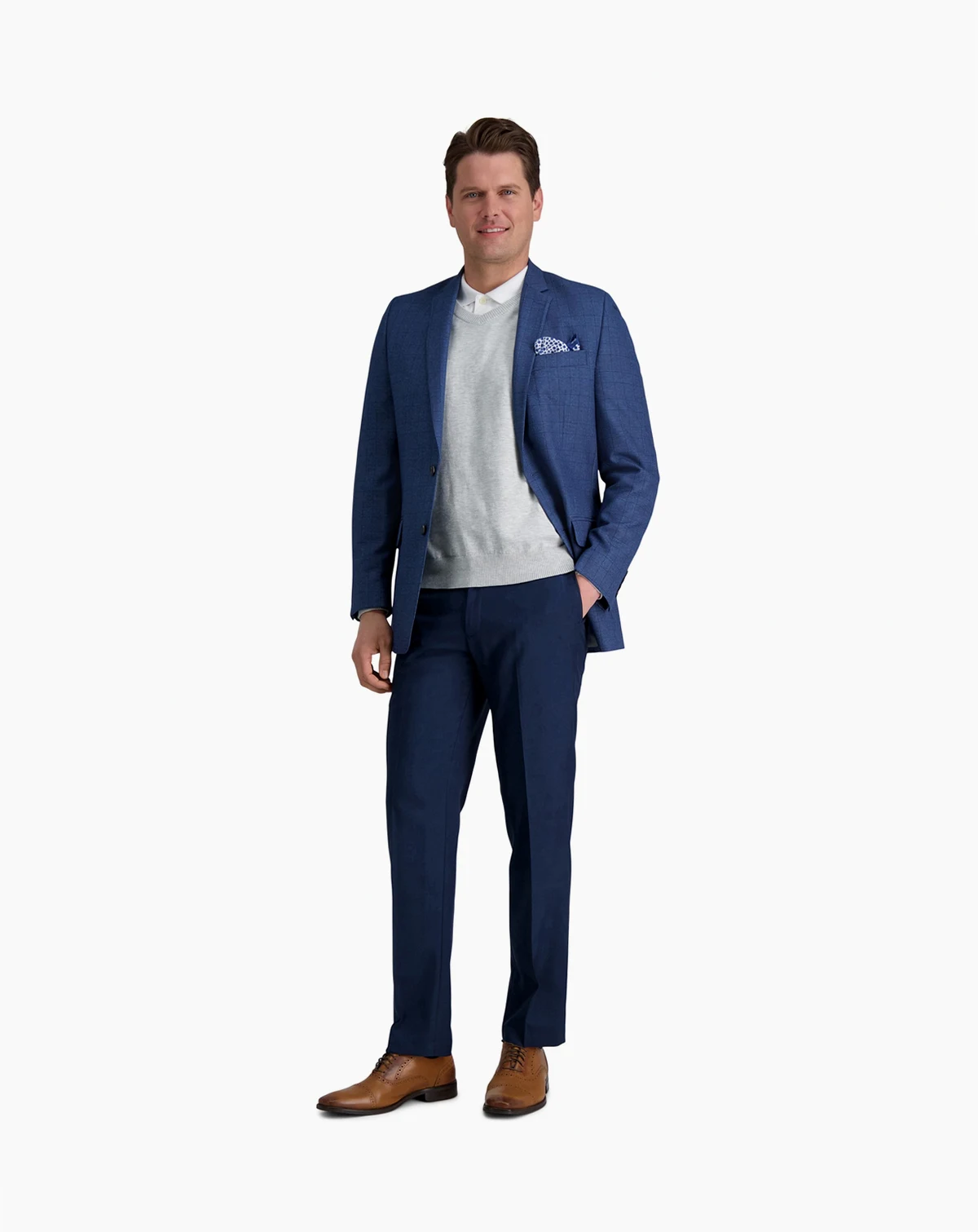 Men’s Premium Comfort Straight-Fit 4-Way Stretch Wrinkle-Free Flat-Front Dress Pants