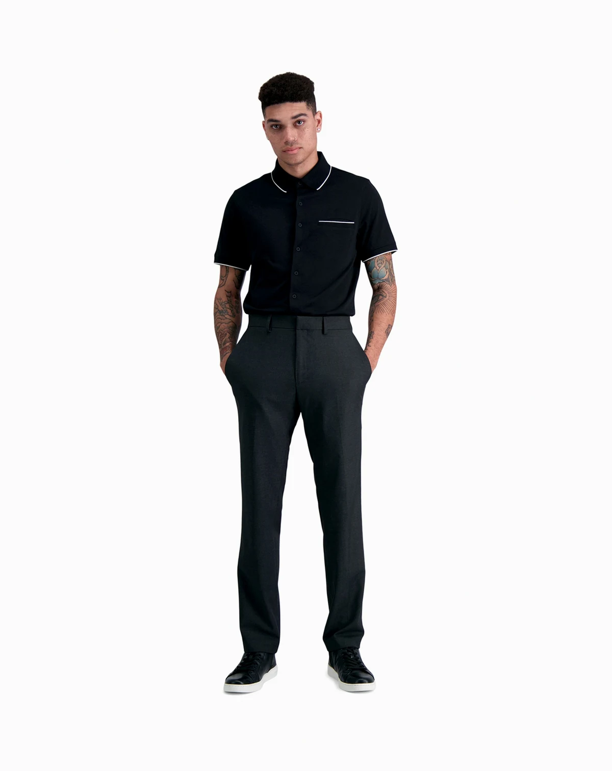 Men's Slim-Fit Stretch Premium Textured Weave Dress Pants